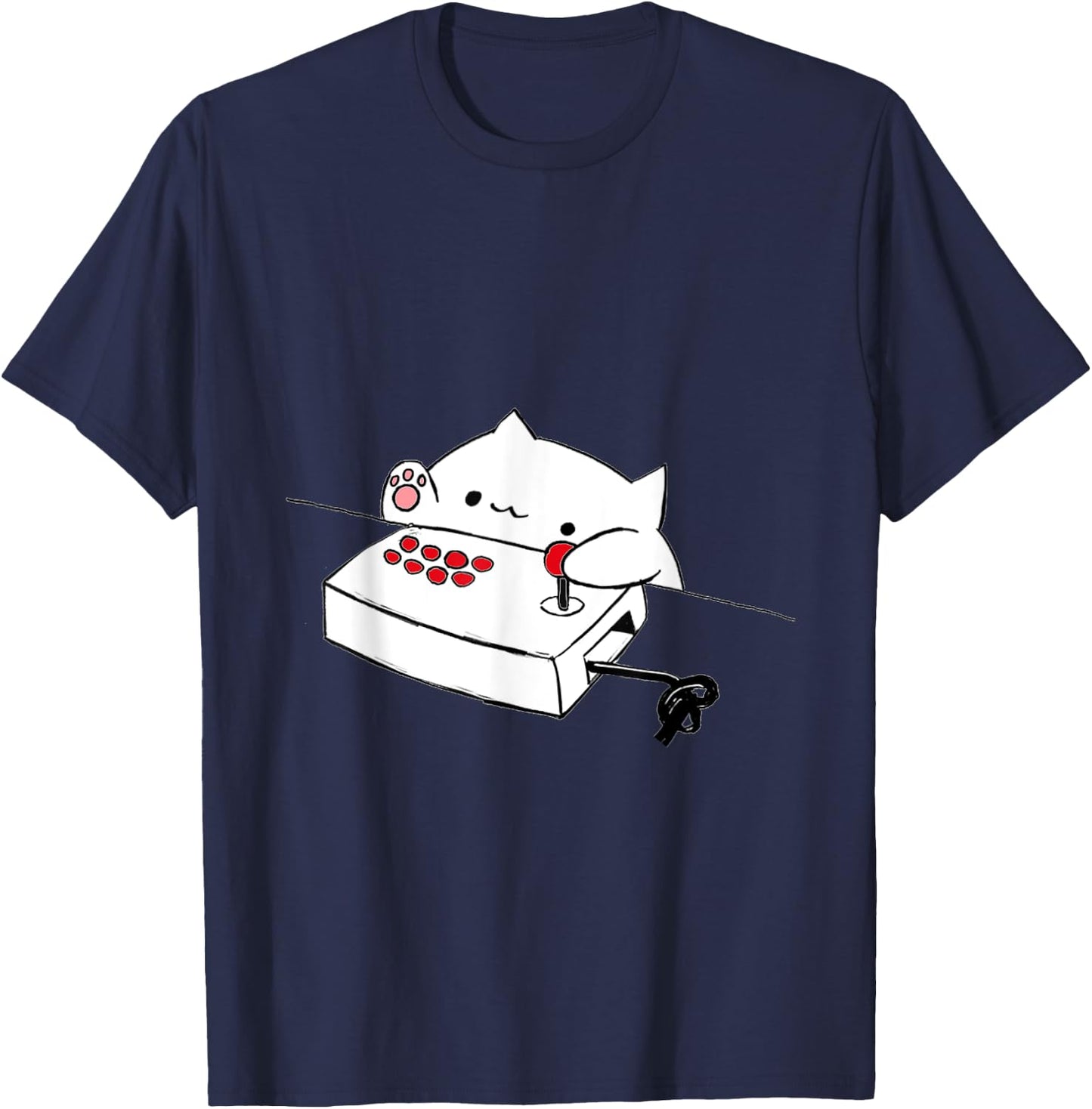 Funny Bongo Cat Funny Cute Gamer Meme Cat Men Women Kids T-Shirt - T-Shirt | Navy