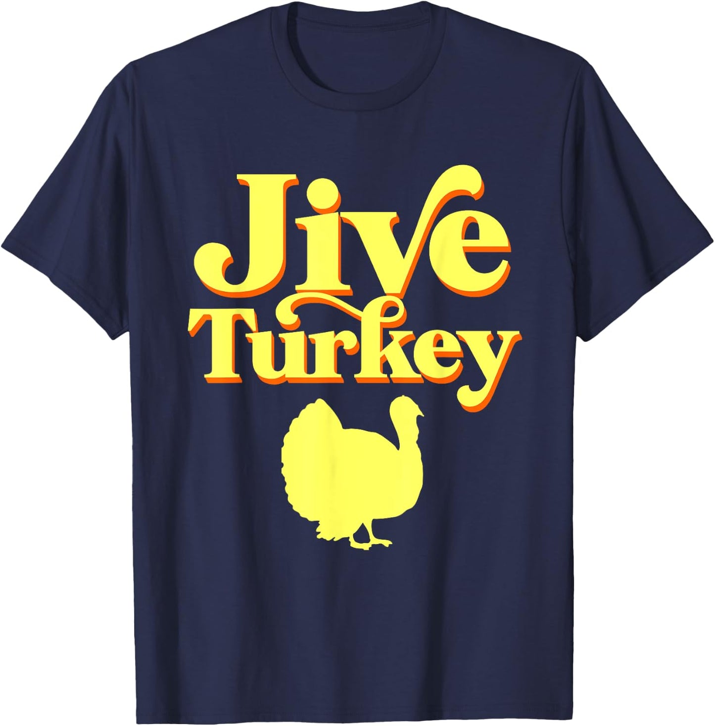 Funny Retro Jive Thanksgiving Turkey T-Shirt - T-Shirt | Navy