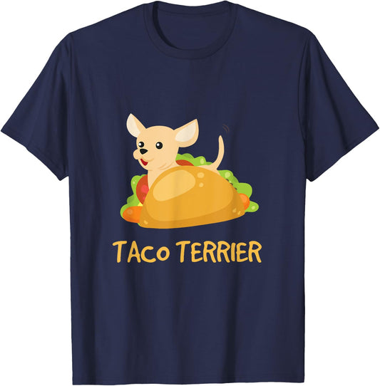 Taco Terrier - Funny Taco Dog Pun Women Kids T-Shirt - T-Shirt | Navy