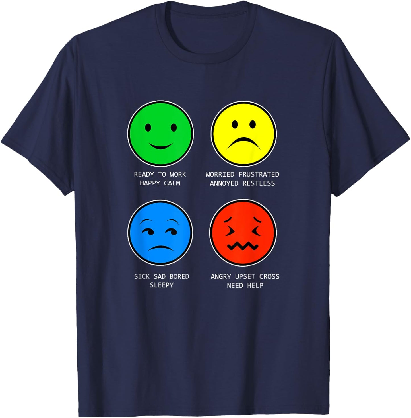 Self Regulation Mood Zone Occupational Therapist T-Shirt - T-Shirt | Navy