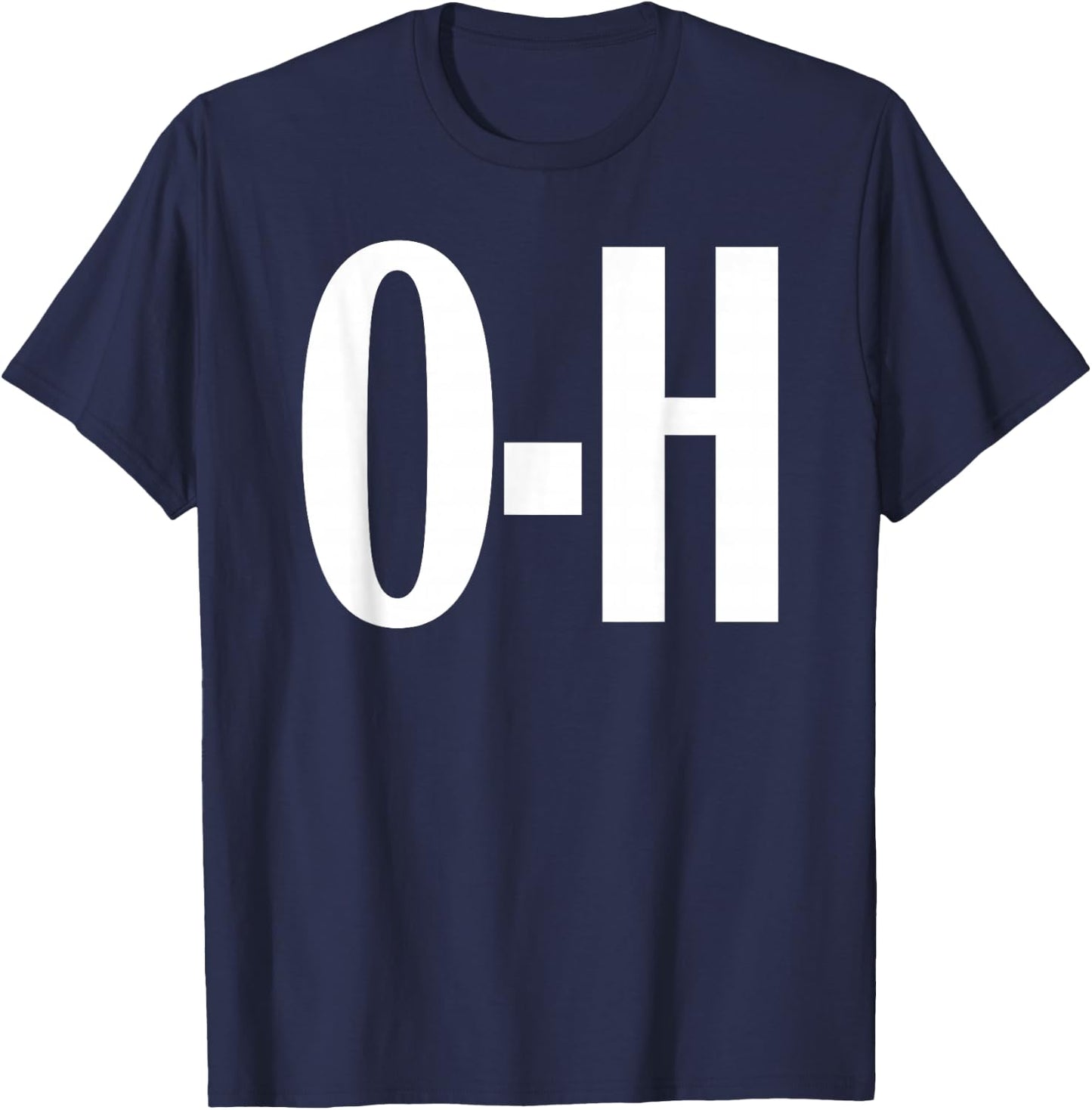 O-H Couples Matching Ohio Sports Football Funny Fun T-Shirt - T-Shirt | Navy