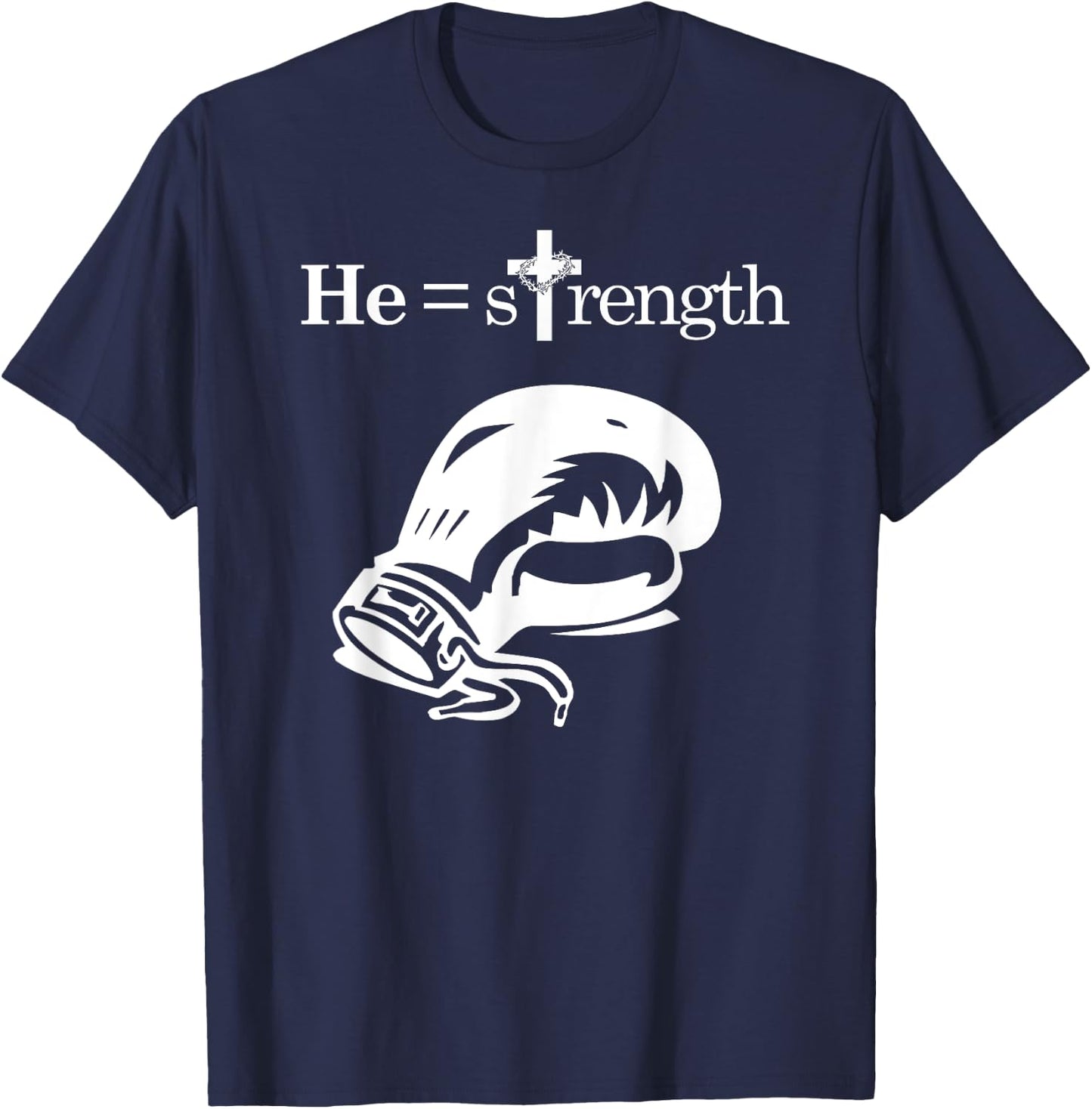 Christian Sports Inspirational Quote Jesus Boxing T-Shirt - T-Shirt | Navy