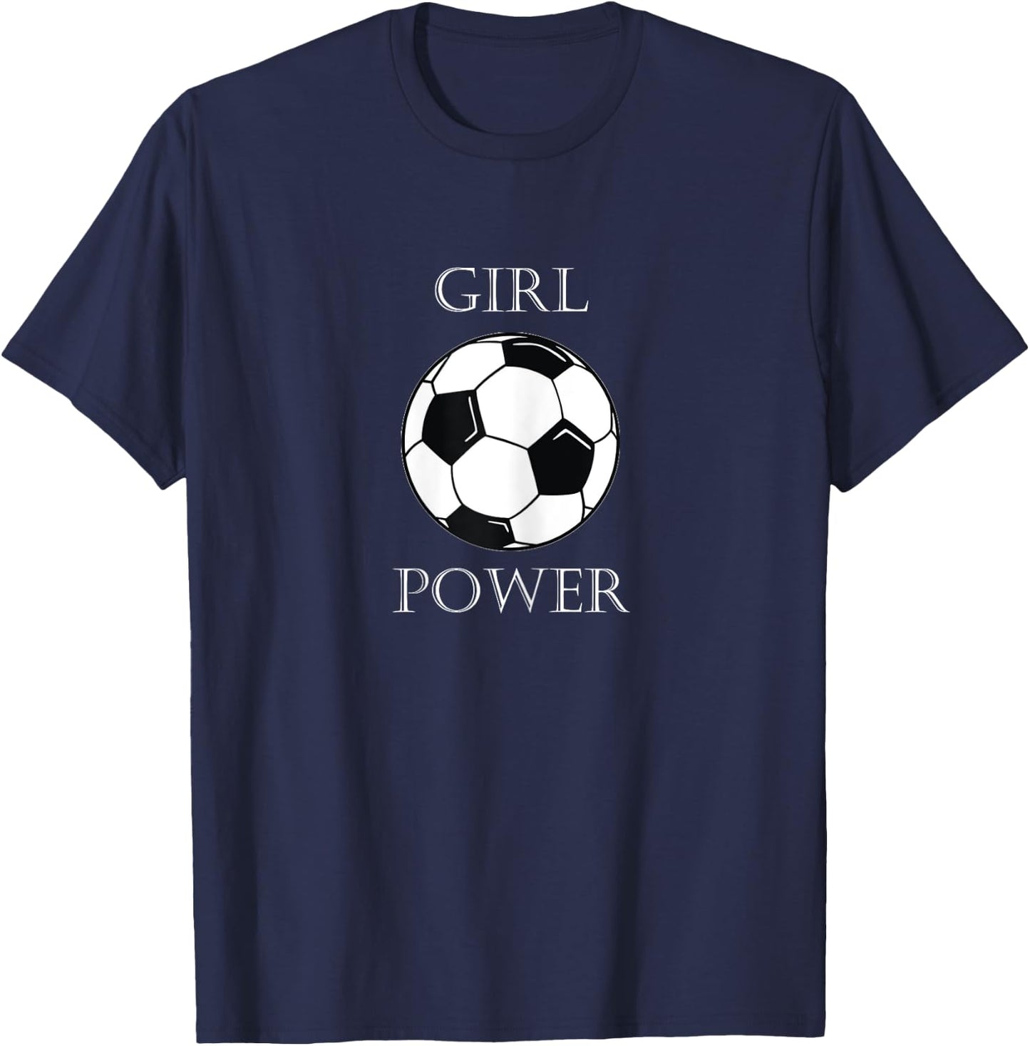 Girl Power Soccer Sports Design T-Shirt - T-Shirt | Navy