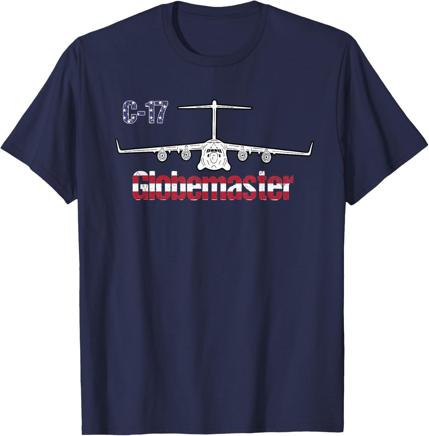 C17 Globemaster: Air Force Pilot Gifts American Flag Women Kids Men T-Shirt - T-Shirt | Navy
