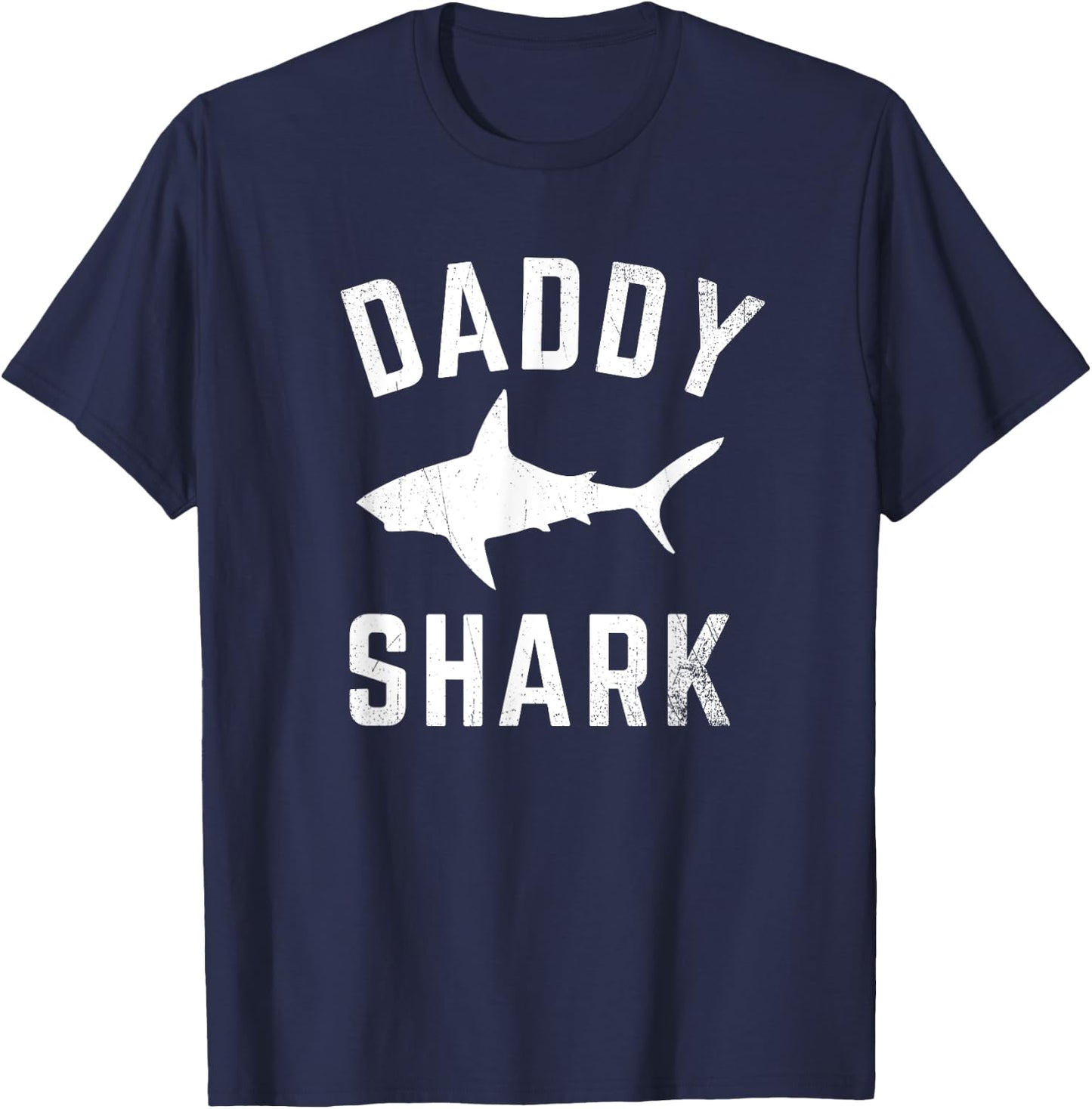 Daddy Shark Family Matching Funny Shark Dad T Shirt T-Shirt - T-Shirt | Navy