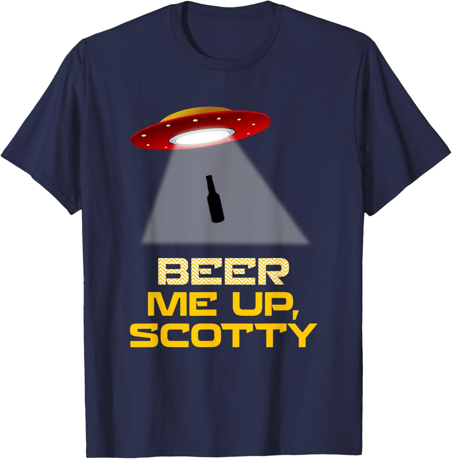Beer Me Up, Scotty | Funny Beer Lovers Halloween T-Shirt - T-Shirt | Navy