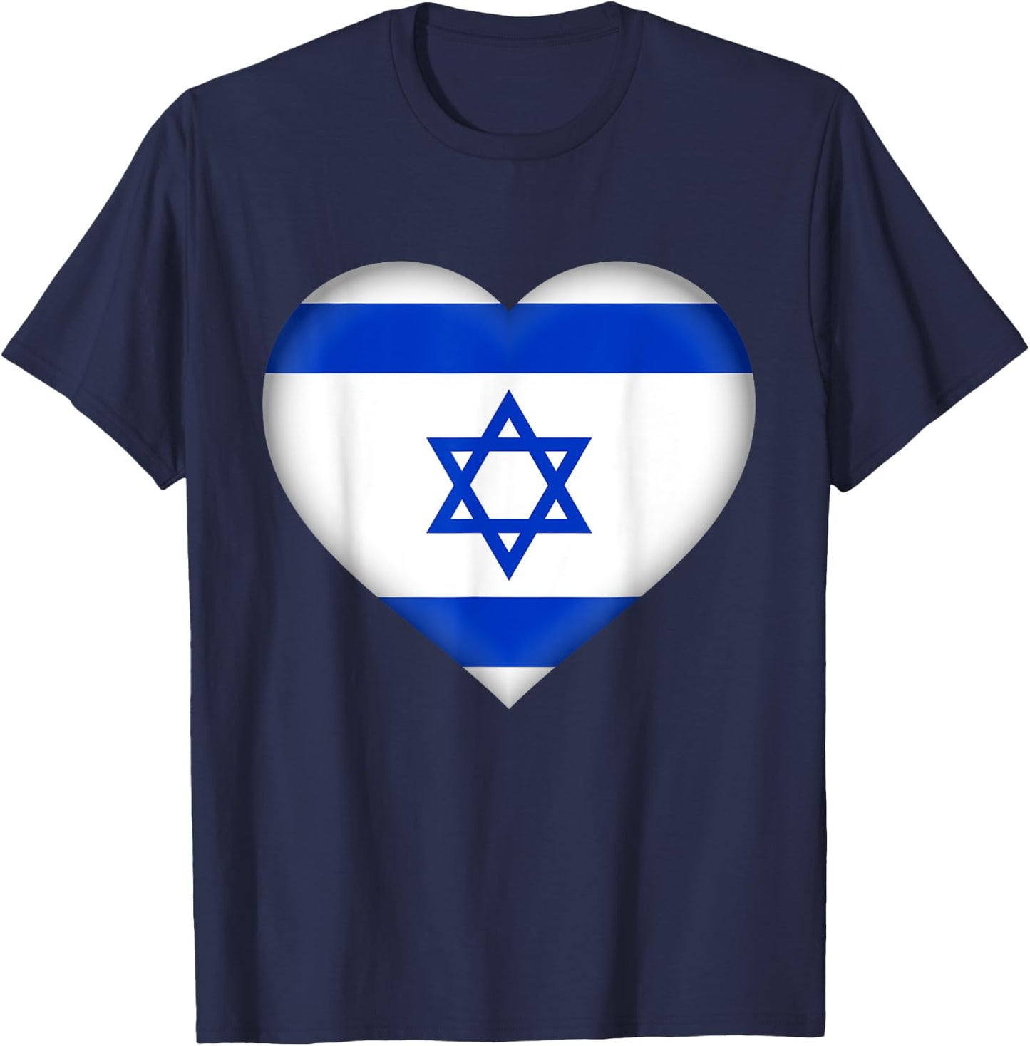 I Love Israel | Israeli Flag Heart Outfit T-Shirt - T-Shirt | Navy