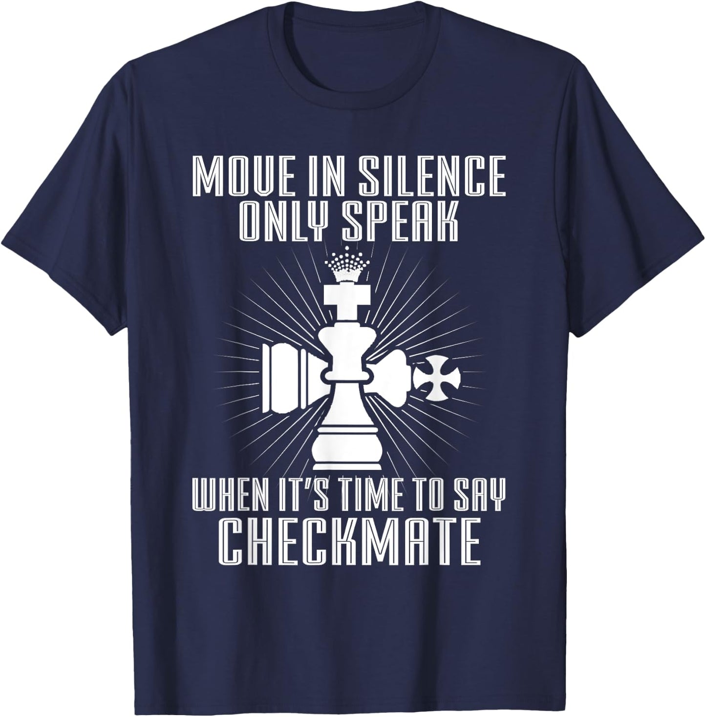 Checkmate T Shirt - Chess Game King and Queen T-Shirt - T-Shirt | Navy