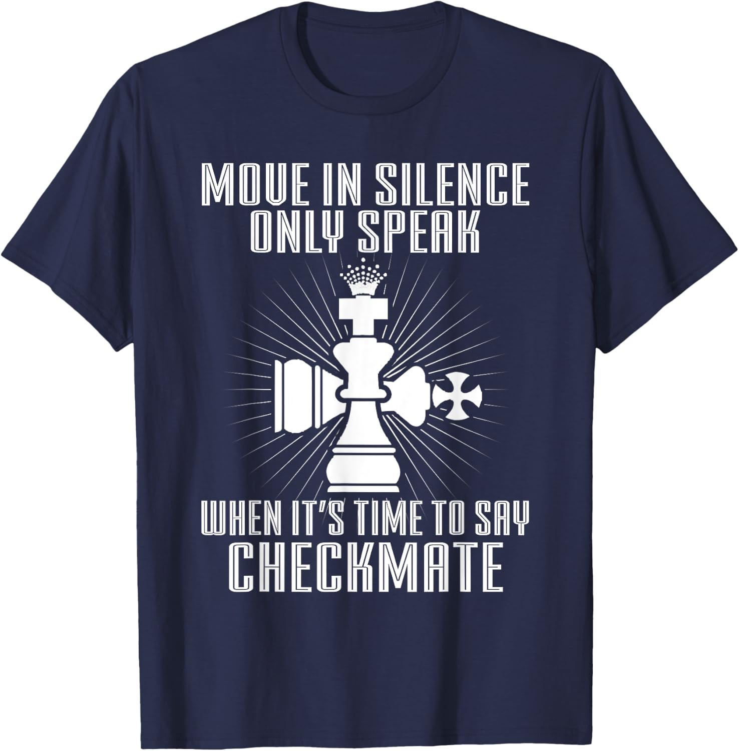 Checkmate T Shirt - Chess Game King and Queen T-Shirt - T-Shirt | Navy