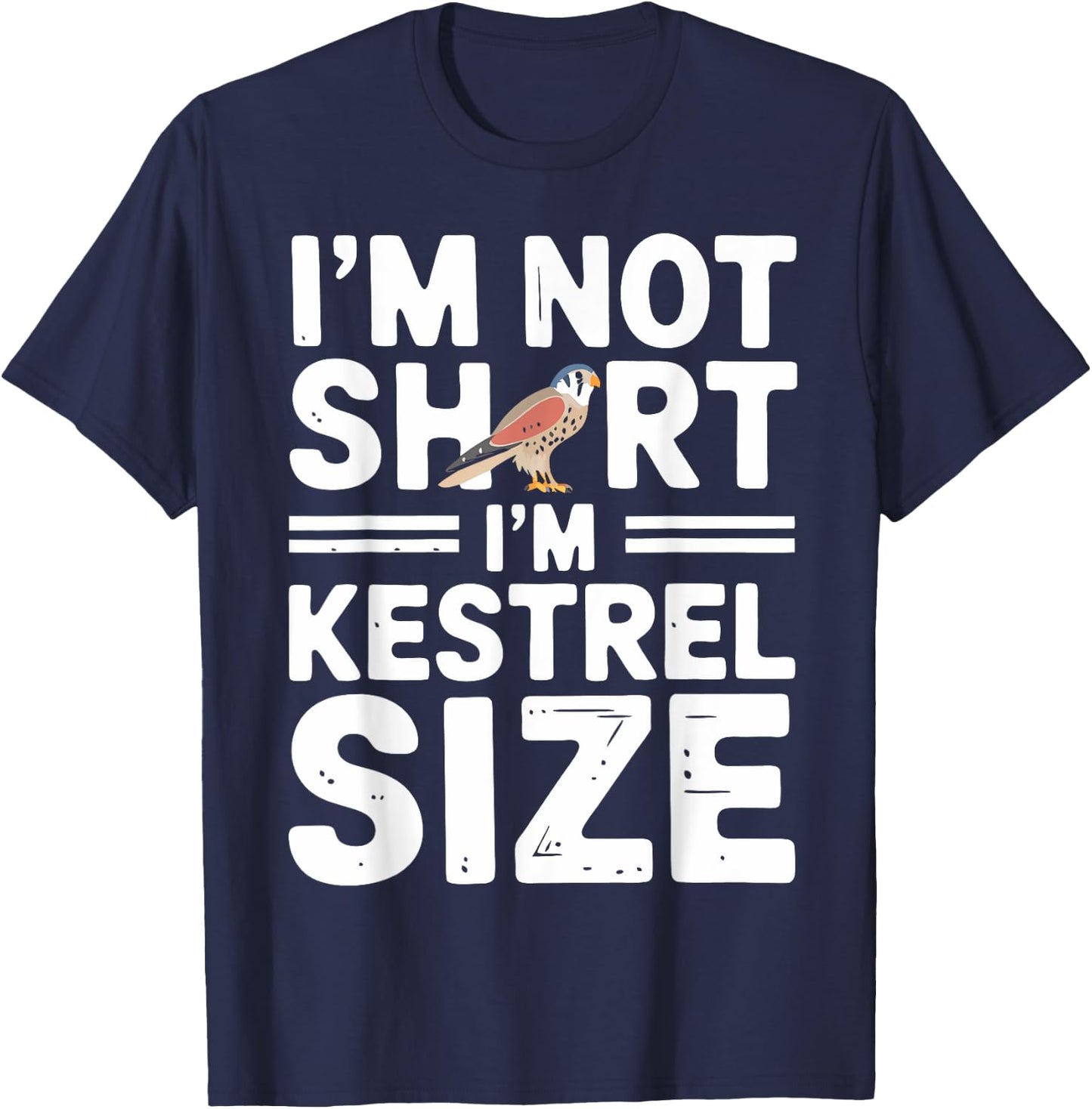 Kestrel Size Birder Birdwatcher Girl American Kestrel T-Shirt - T-Shirt | Navy