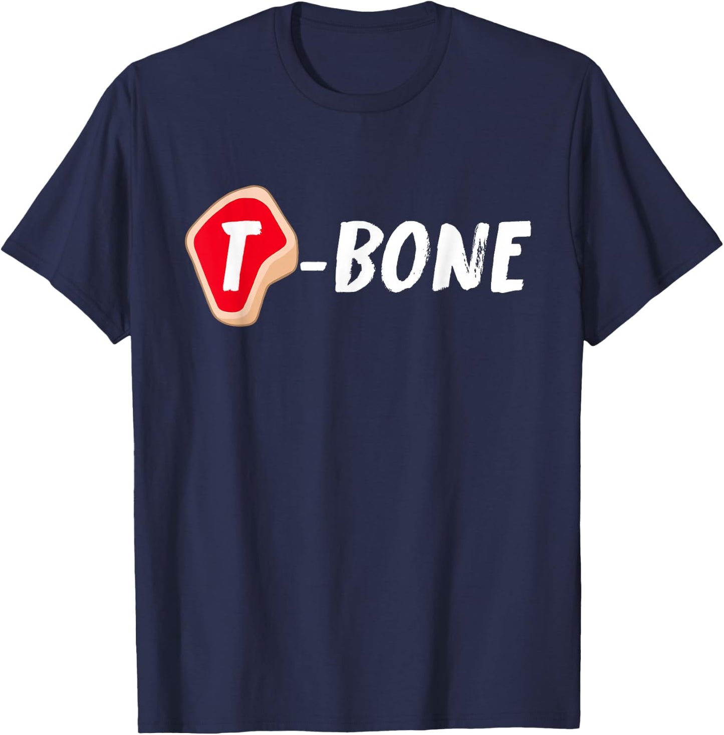 T-Bone Steak Funny Random Piece of Meat T-Shirt - T-Shirt | Navy