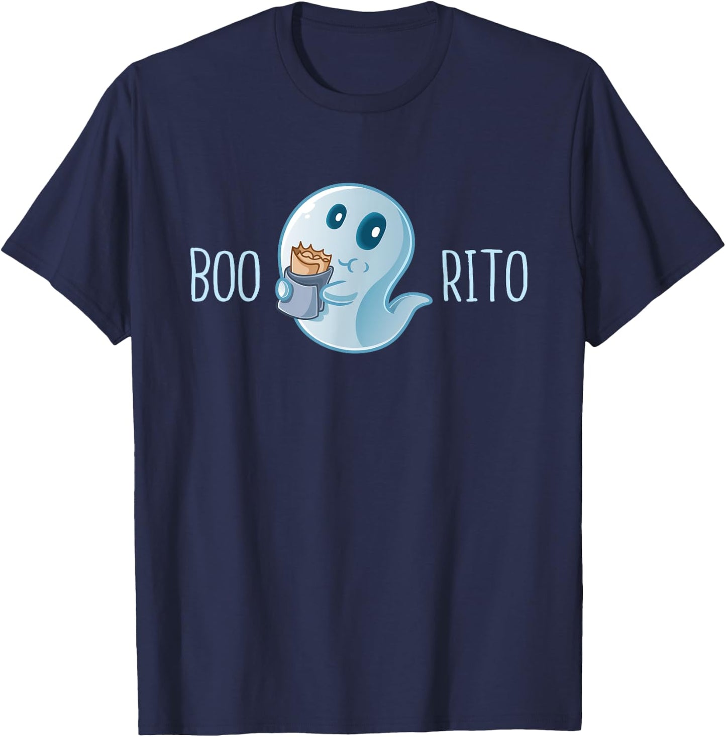 Boo-Rito Ghost Mexico Taco Burrito Ghost Halloween Costume T-Shirt - T-Shirt | Navy