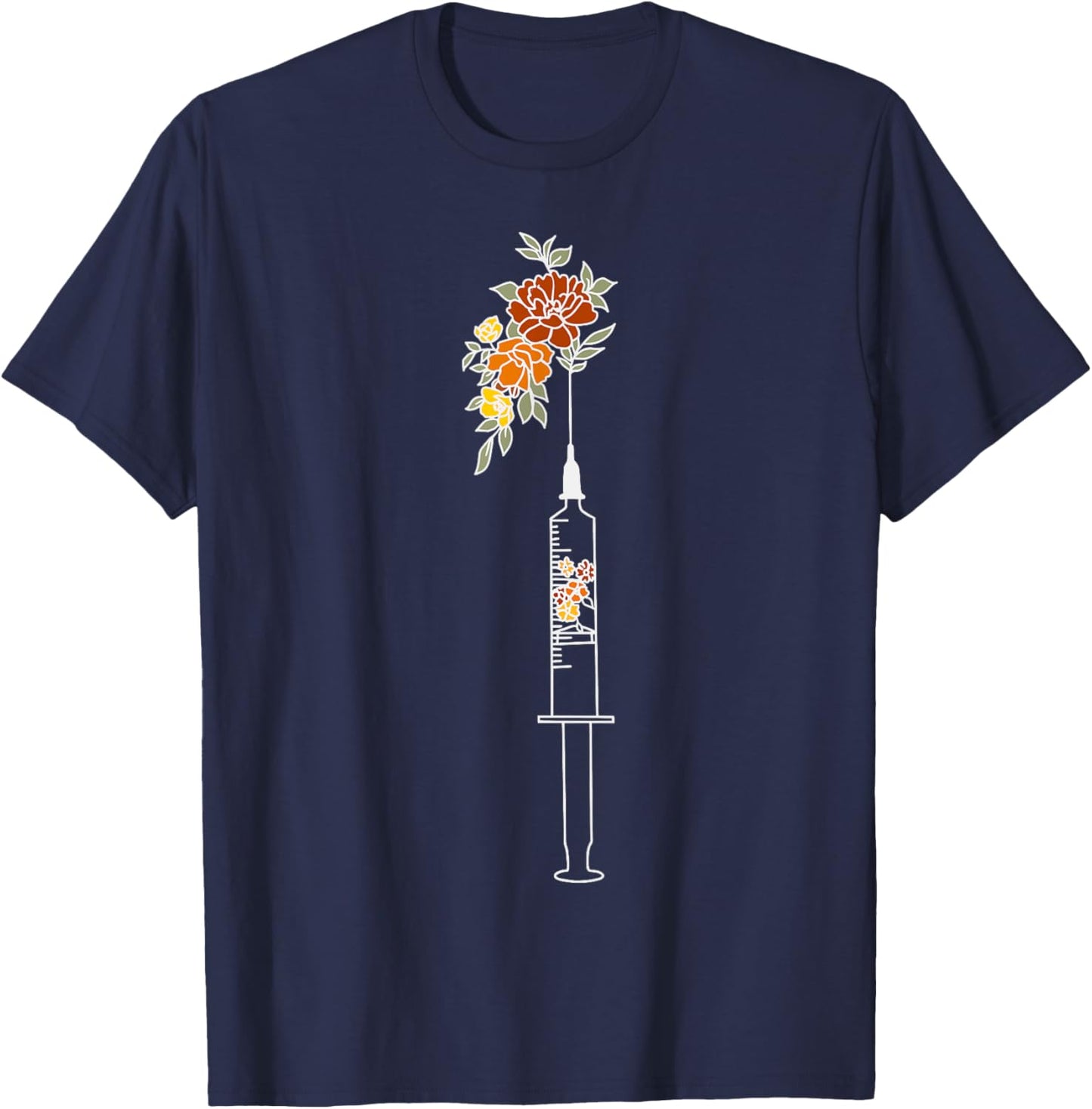 Aesthetic Nurse Injector Floral Medspa Botox Dealer Cosmetic T-Shirt - T-Shirt | Navy