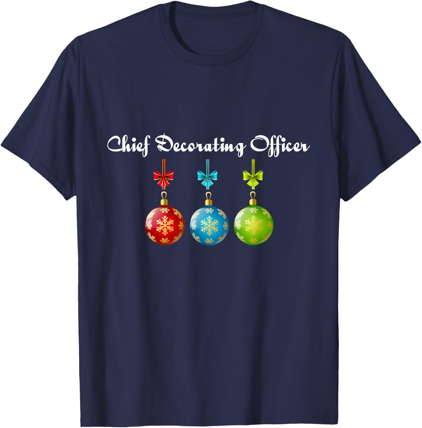 Chief decorating officer Christmas holiday official T-Shirt - T-Shirt | Navy