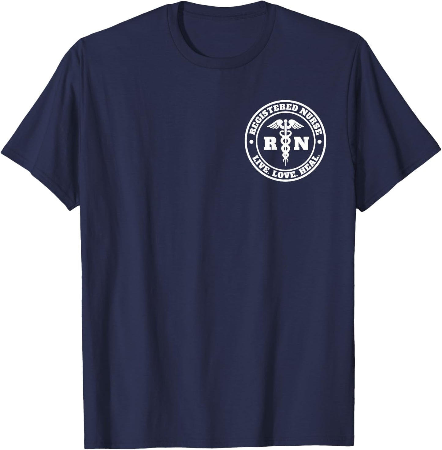 Registered Nurse Live Love Heal Pocket Logo RN Shirt T-Shirt - T-Shirt | Navy