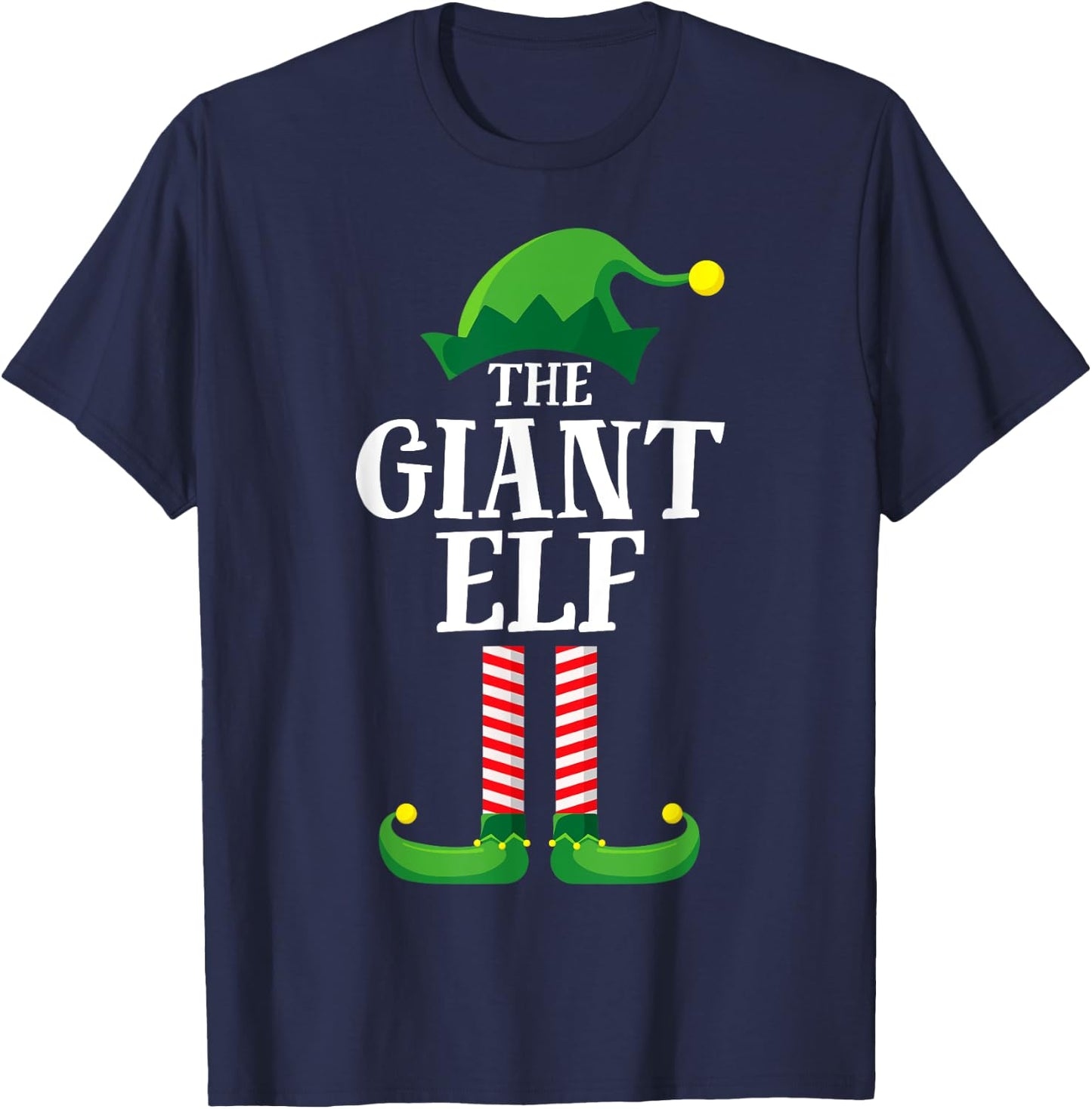 Giant Elf Matching Family Group Christmas Party Pyjamas T-Shirt - T-Shirt | Navy