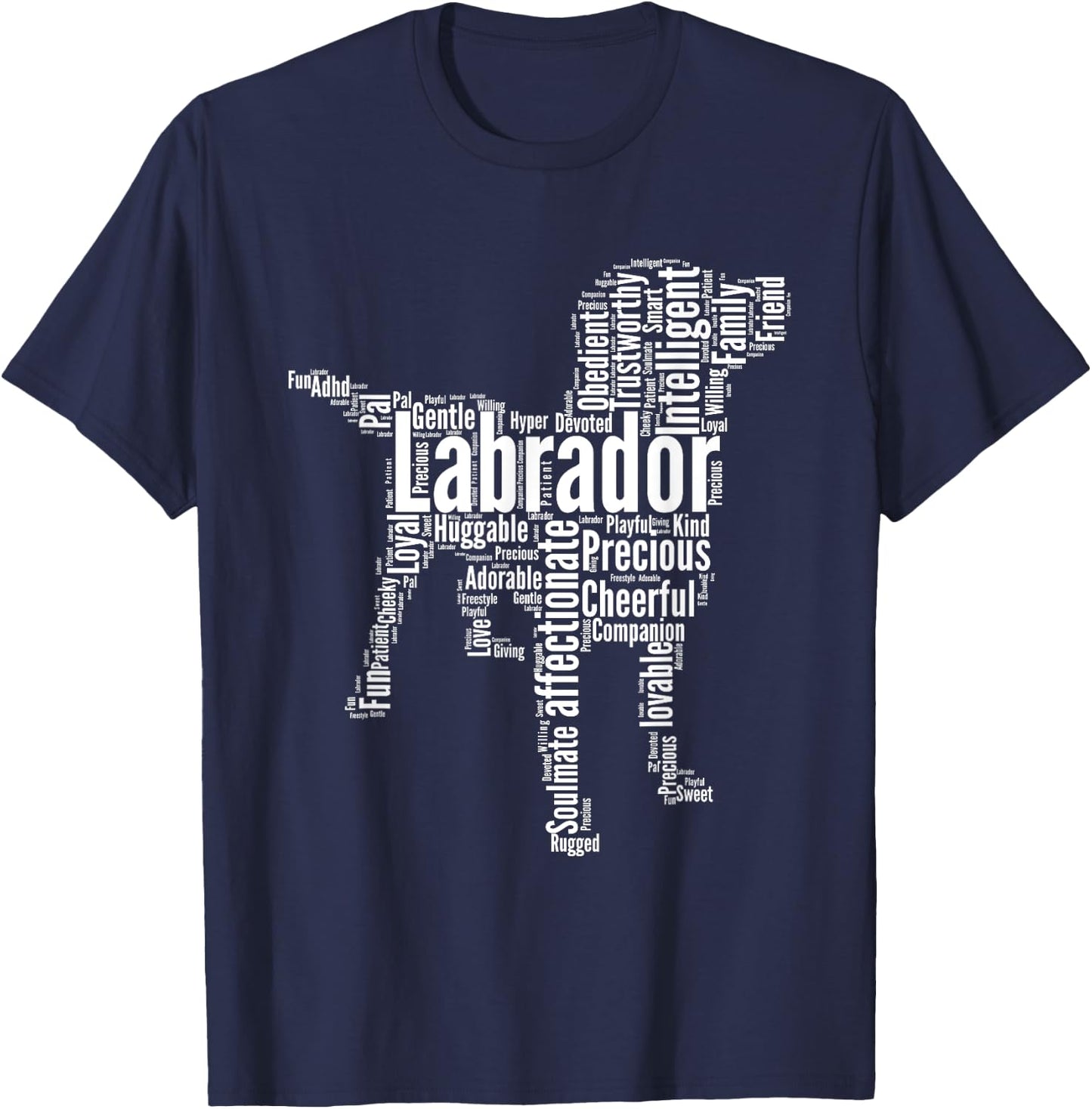 Labrador Calligram I Love My Lab Dad T-Shirt - T-Shirt | Navy