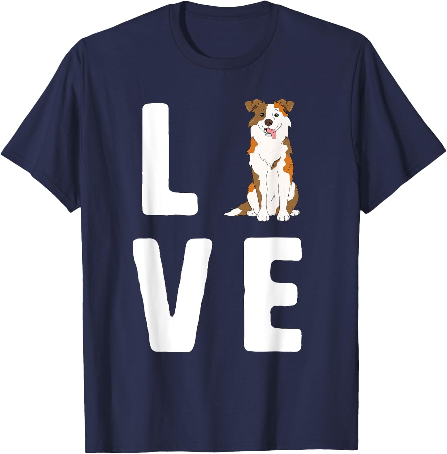 Love Australian Shepherds Lover Red Merle Women Dog Mama T-Shirt - T-Shirt | Navy