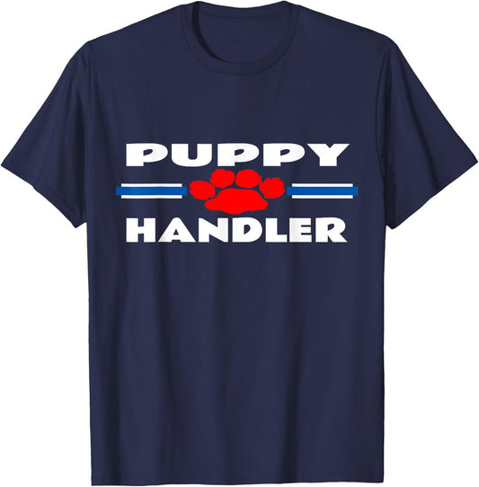 Puppy Handler Pup Play Leather Fetish Gay BDSM Adult T-Shirt - T-Shirt | Navy