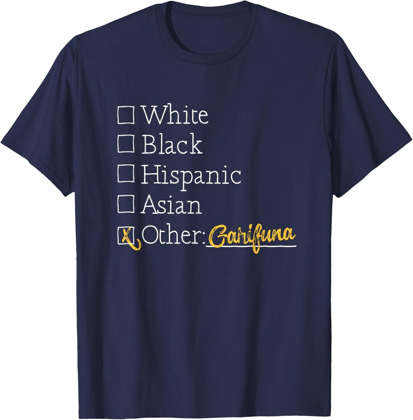Garifuna Clothes Garifuna - -Adults, Black, Small, Short Sleeve, Cotton 60% Polyester 40%, Modern, , T Back, Letter Print, Music, Birthday, Casual, Walking T-Shirt - T-Shirt | Navy