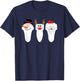 Sonograph Christmas Santa Snowman Reindeer T-Shirt - T-Shirt | Navy