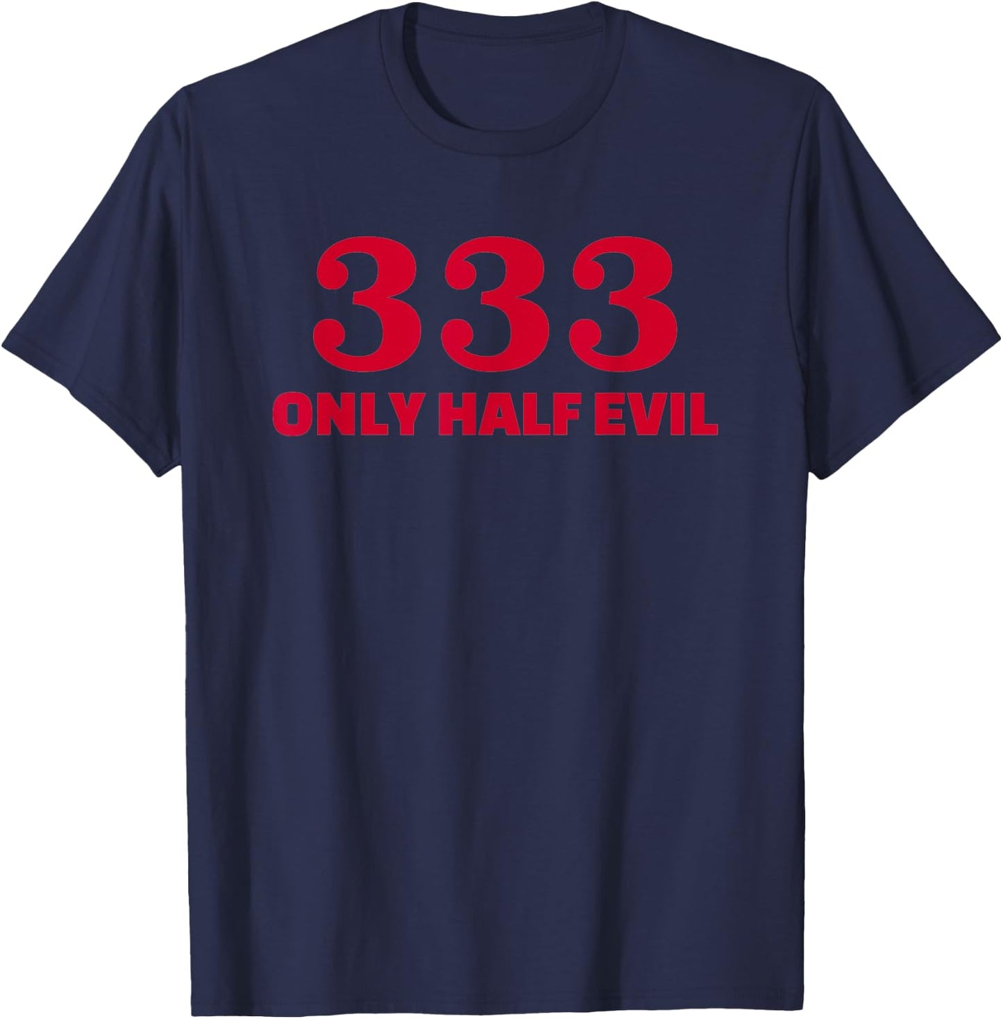 Half Evil Number 333 T-Shirt - T-Shirt | Navy