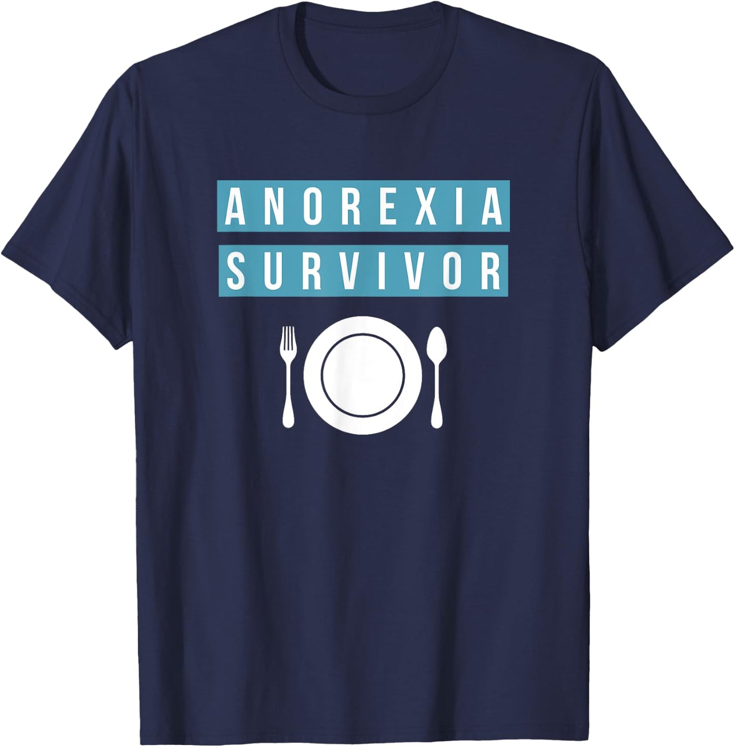 I beat anorexia - survivor | men women T-Shirt - T-Shirt | Navy