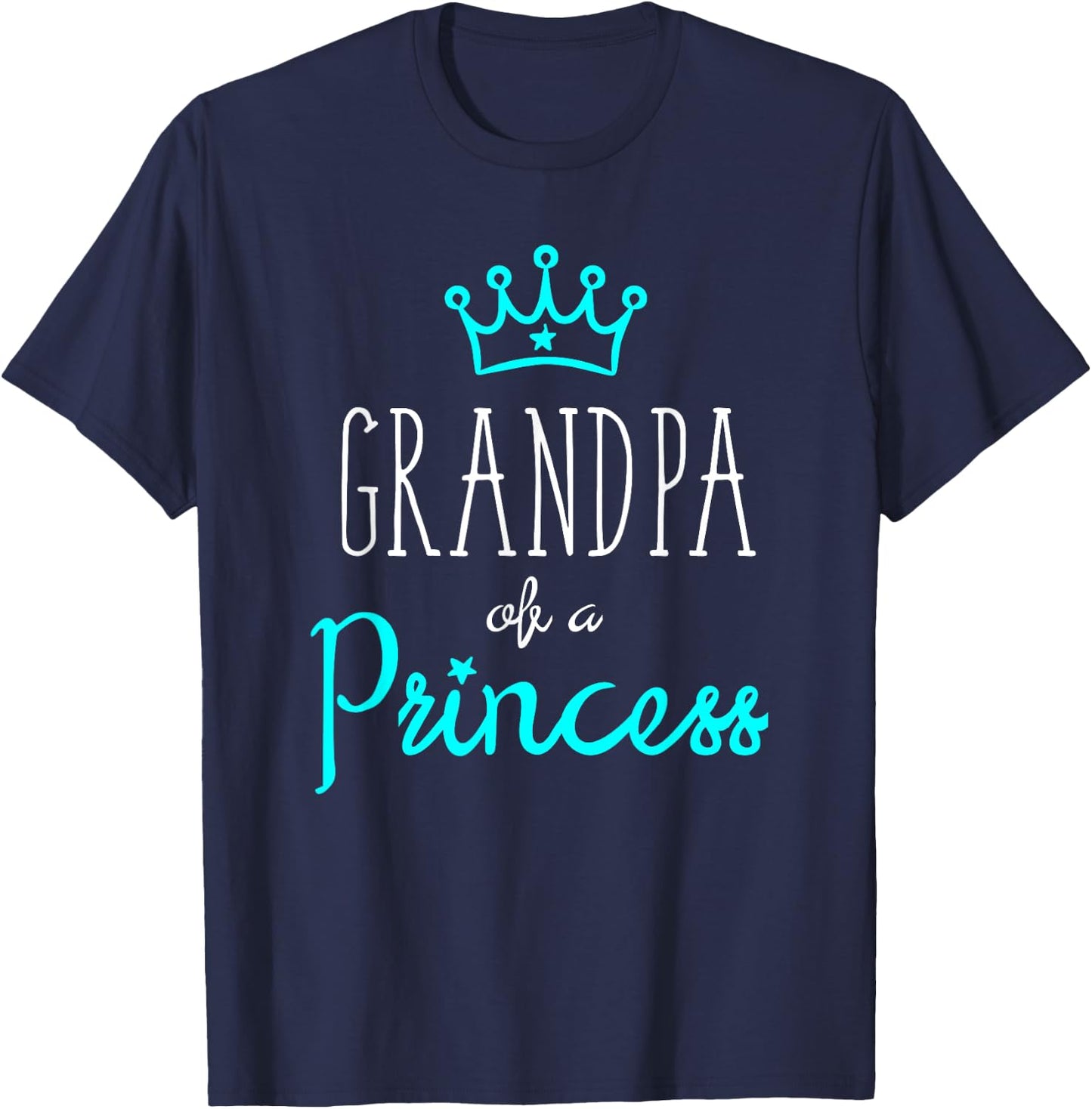 Grandpa Granddaughter Shirts Matching Set King and Princess T-Shirt - T-Shirt | Navy
