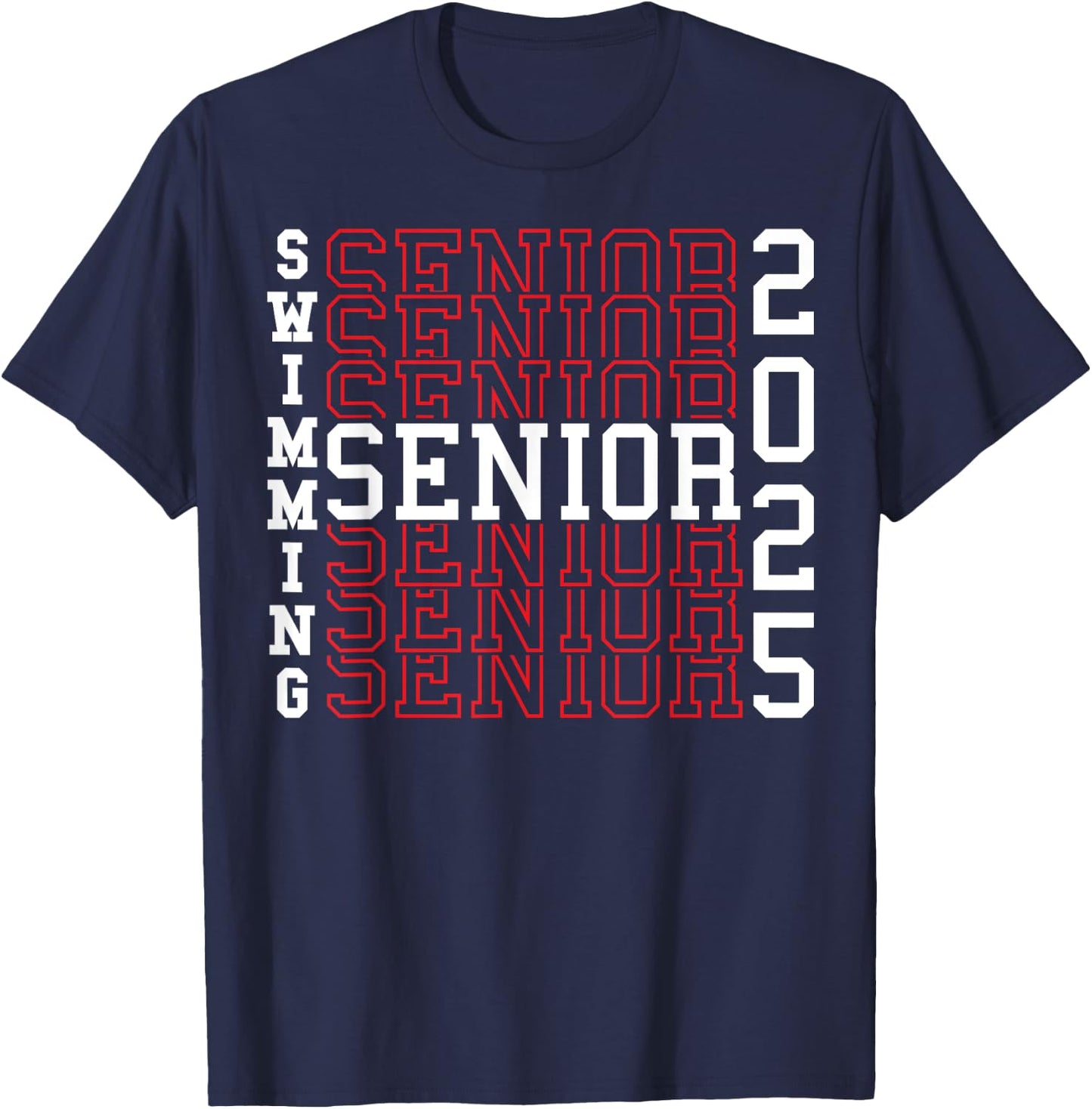 Swimming Senior Night Swimming Senior 2025 Graduation 40 T-Shirt - T-Shirt | Navy
