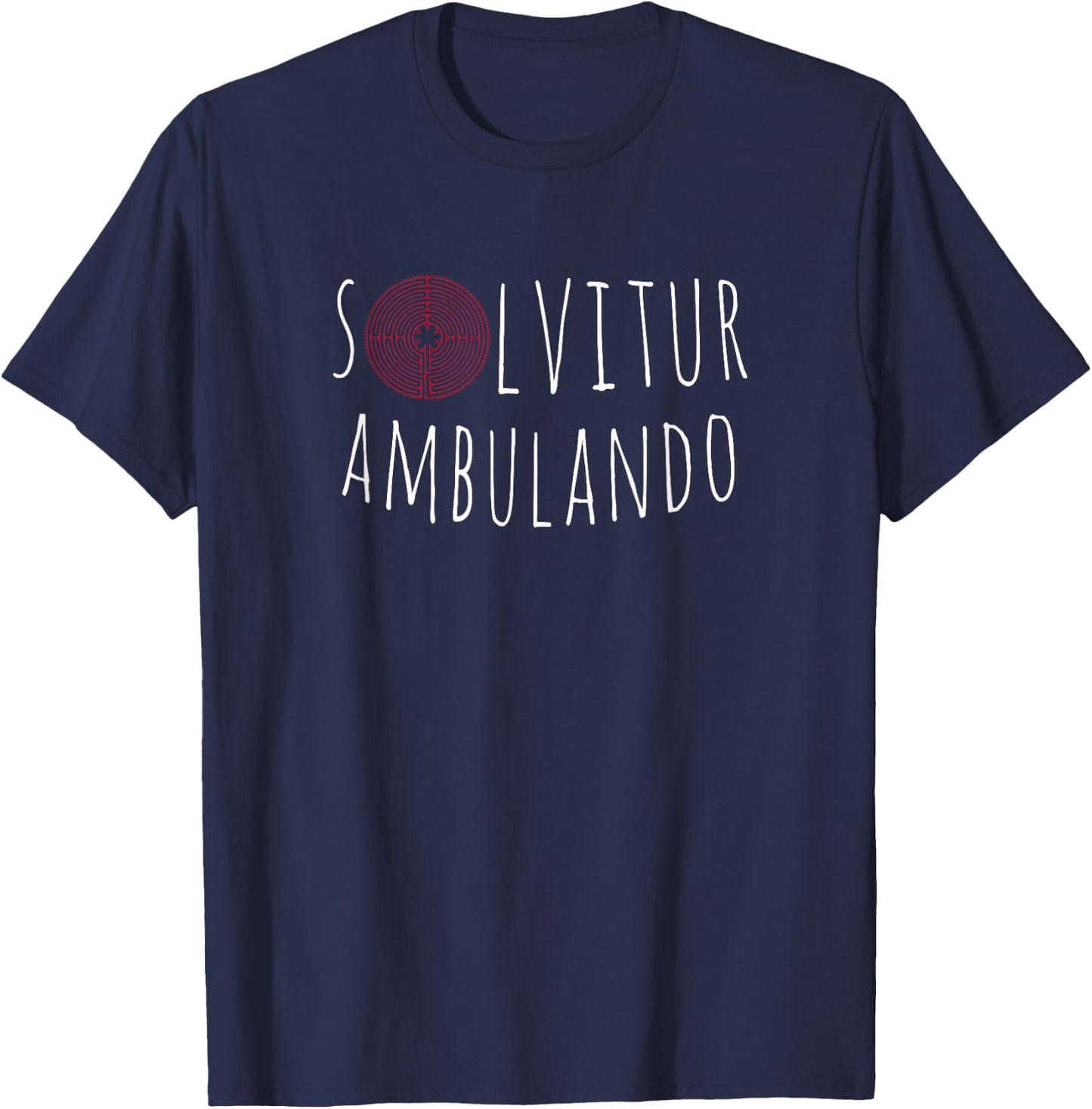 Solvitur Ambulando Labyrinth Walking T-Shirt - T-Shirt | Navy