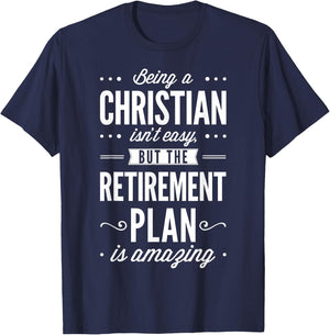 Amazing Retirement Plan T shirt Christian Funny Church T-Shirt - T-Shirt | Navy