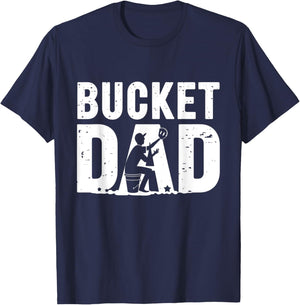 Bucket Dad Softball Baseball Game Sport Fan Father's Day T-Shirt - T-Shirt | Navy