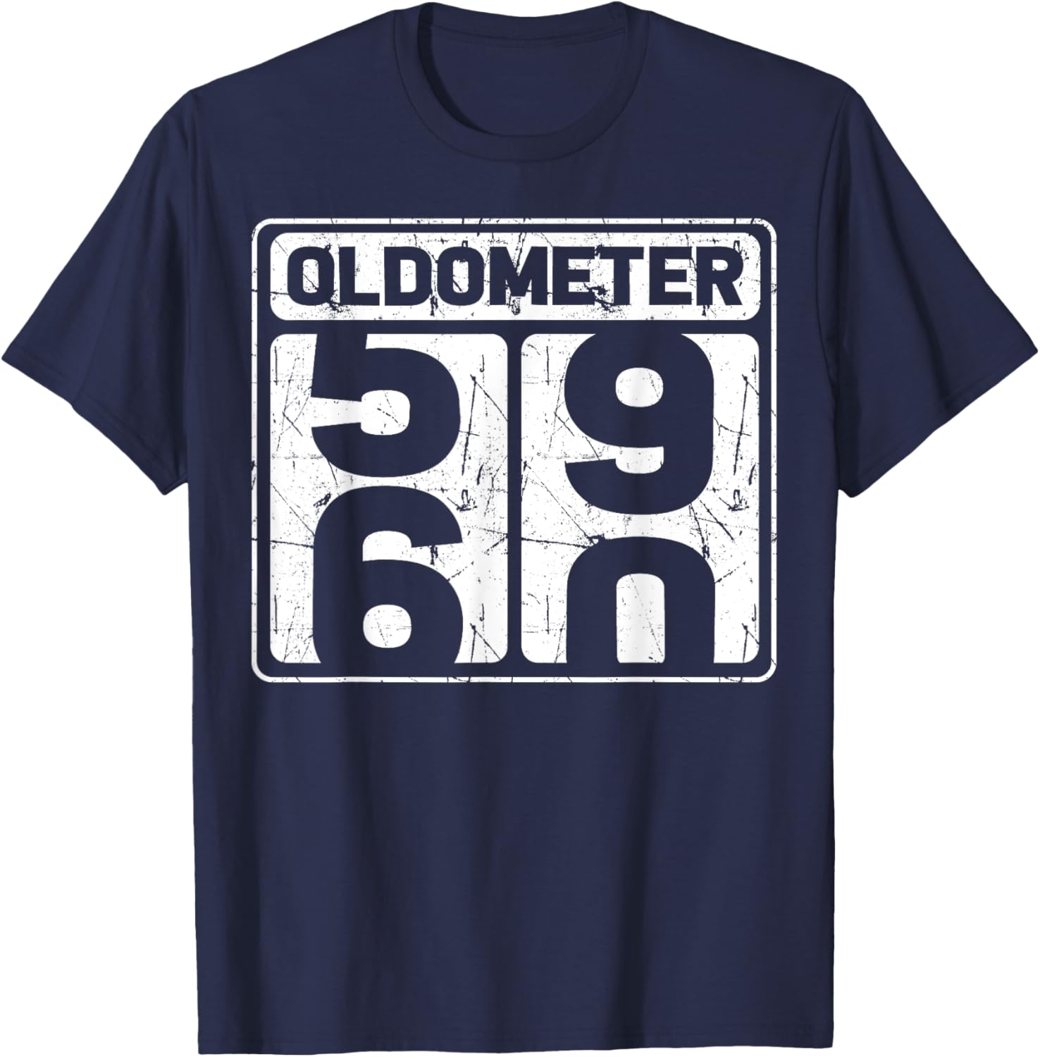 Oldometer 59-60 Vintage - Funny 60th Birthday T-Shirt - T-Shirt | Navy