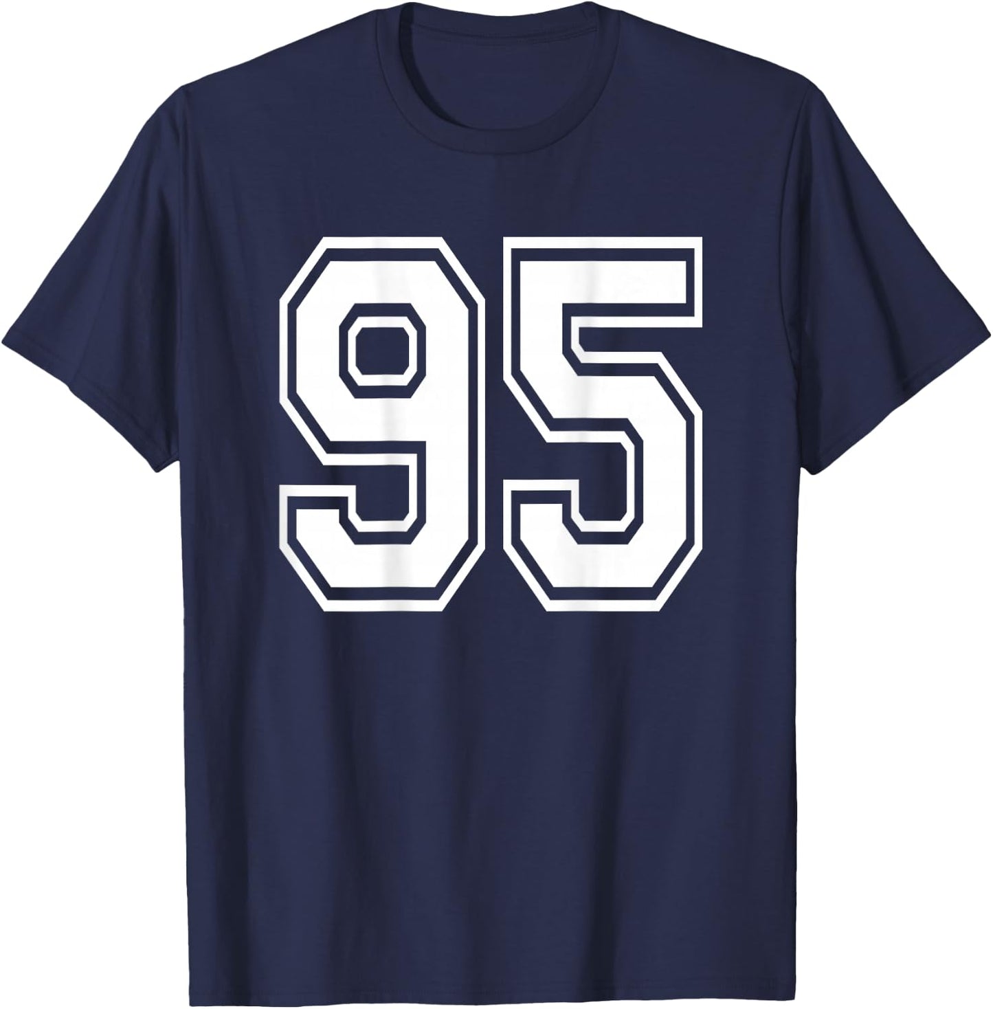 Number 95 Sports Player Number BACK Of Shirt Only T-Shirt - T-Shirt | Navy
