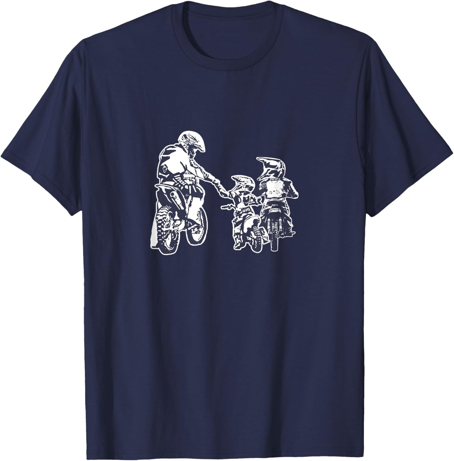 Dad And Sons Dirt Bike Racing Stunt Bike Motor Racing T-Shirt - T-Shirt | Navy