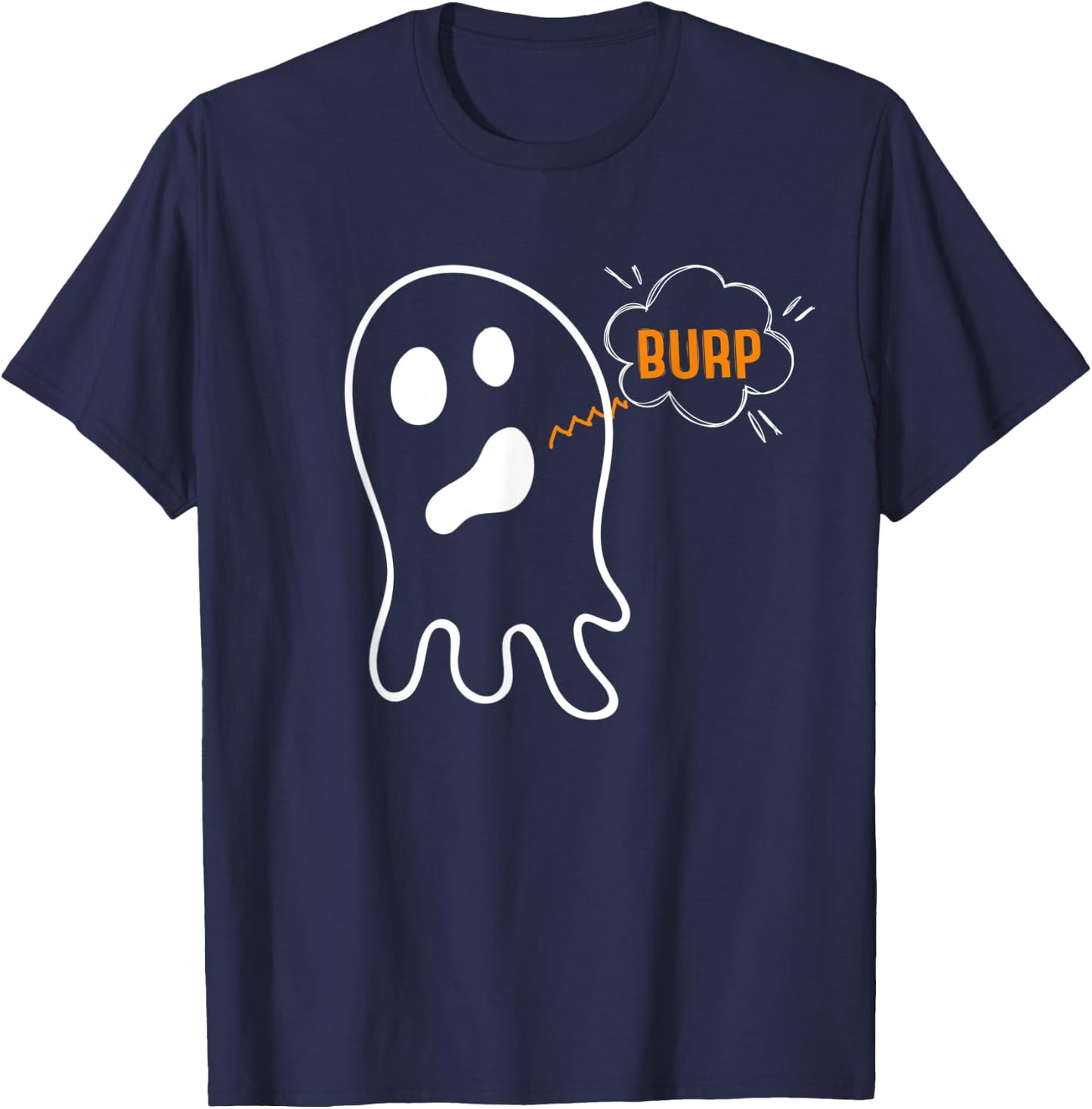 Burping Ghost Belch Burp Funny Halloween T-Shirt - T-Shirt | Navy