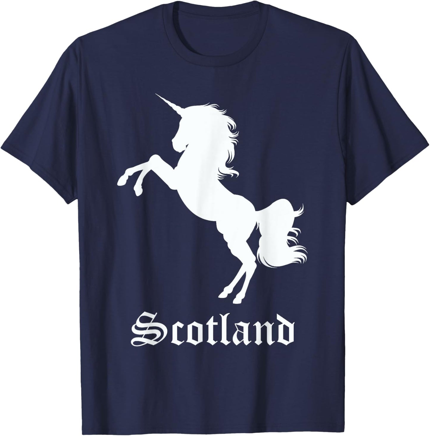 Scotland Unicorn Silhouette National Symbol Scottish Gifts T-Shirt - T-Shirt | Navy