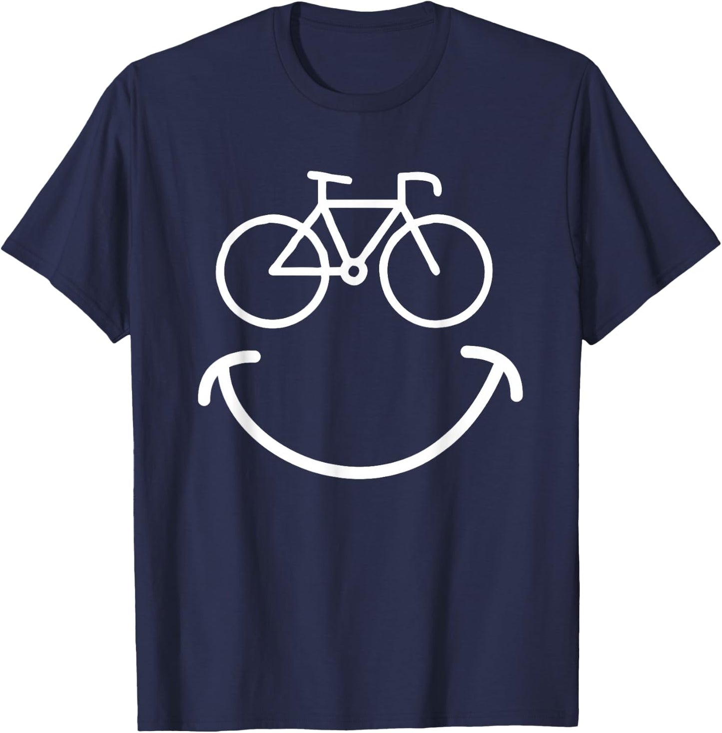 Happy Face Bike - Cycling And Cyclist T-Shirt - T-Shirt | Navy