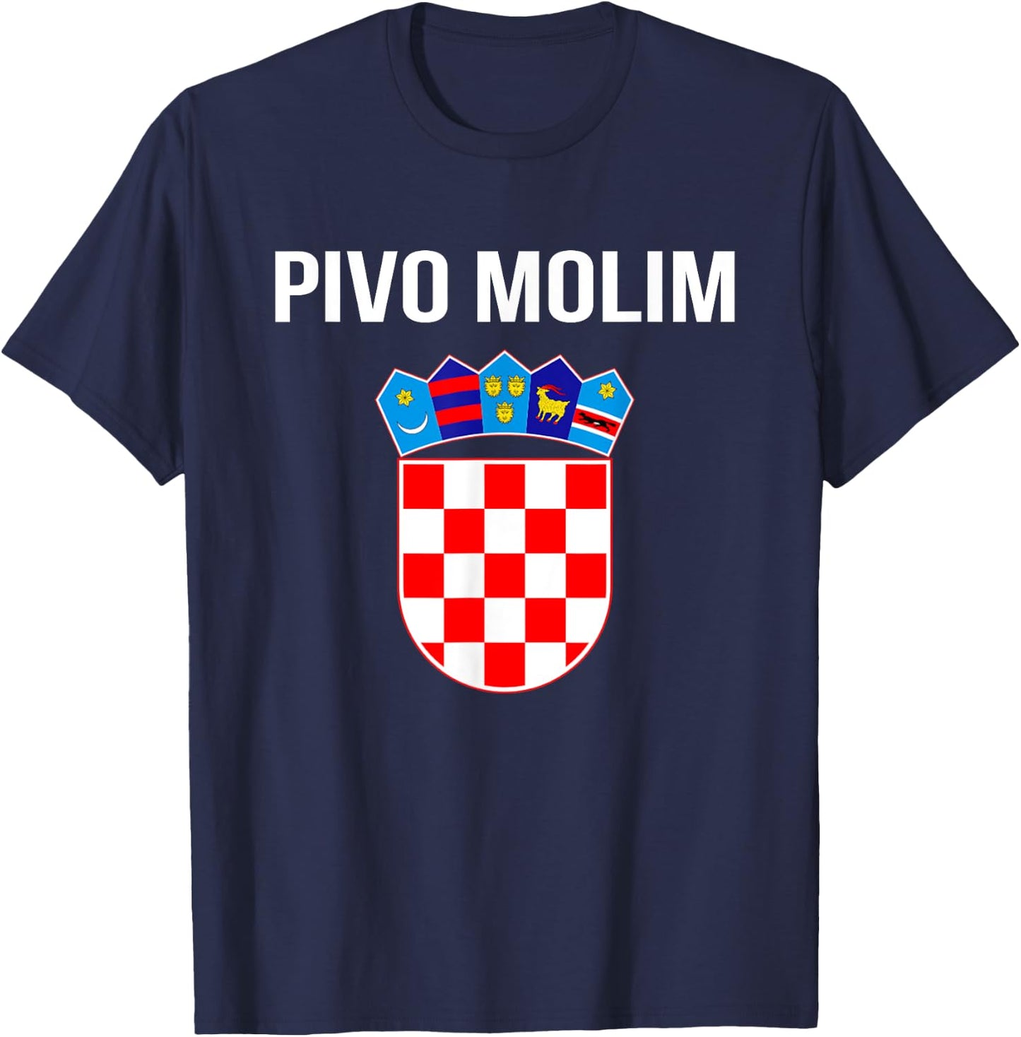 Beer Please In Croatian Shirt Hrvatska Croatia Souvenir Gift T-Shirt - T-Shirt | Navy