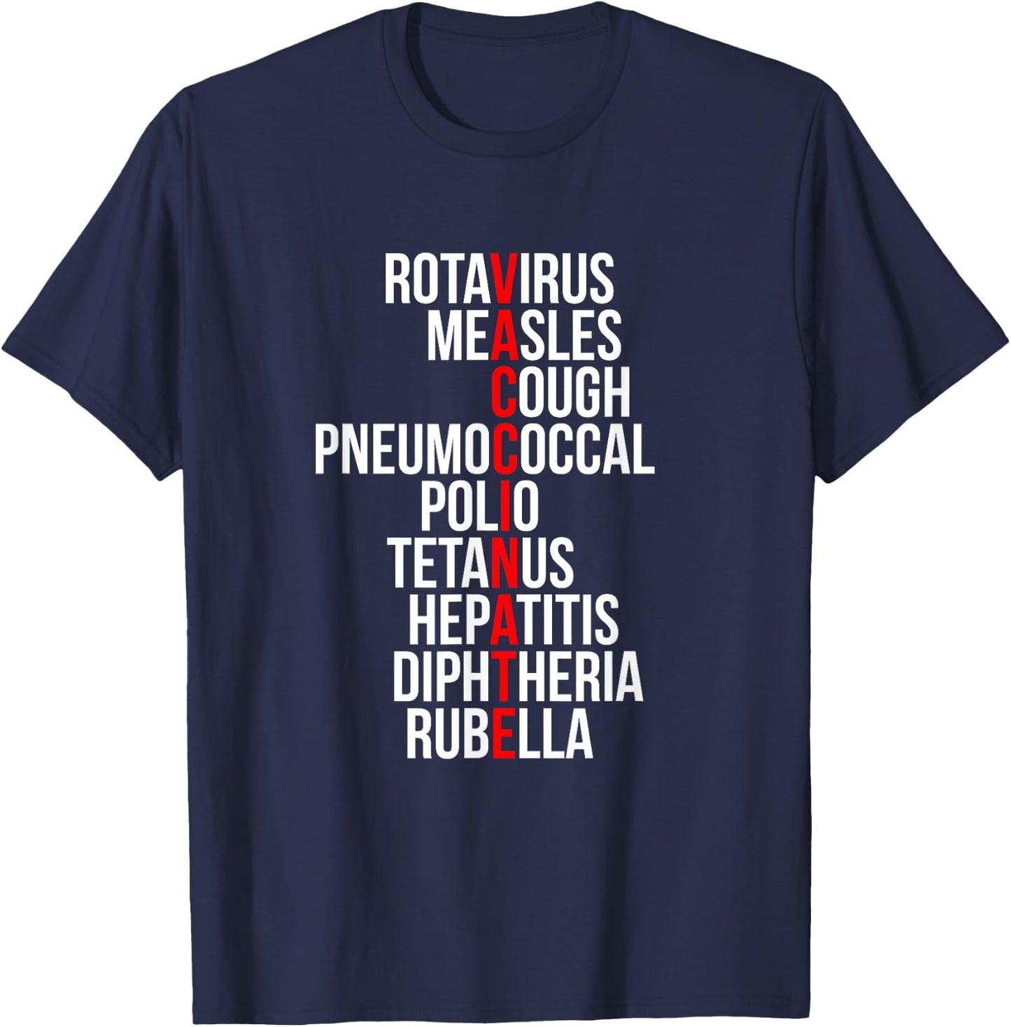 Pro Vaccines Preventable Diseases Immunization Awareness T-Shirt - T-Shirt | Navy