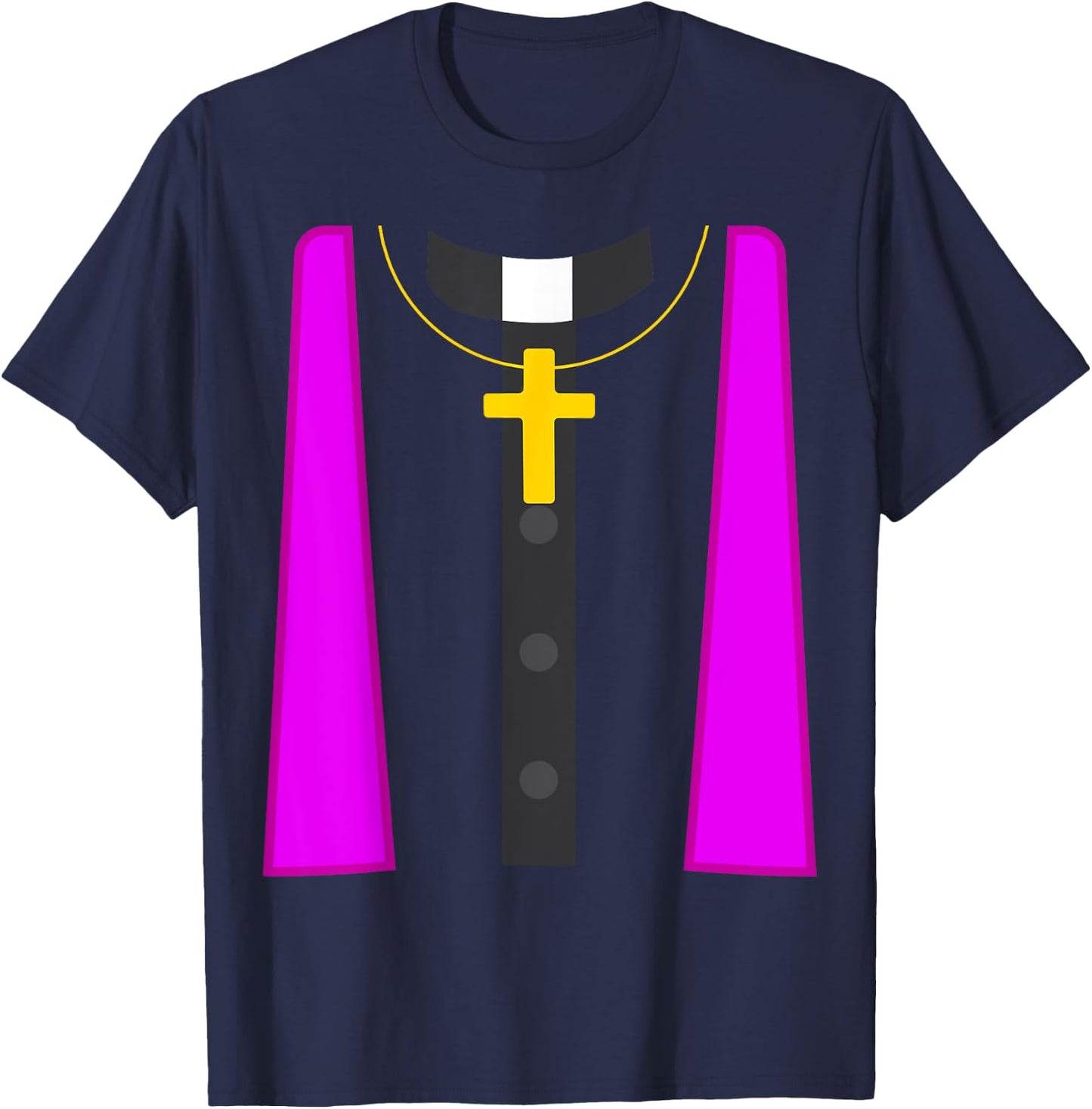 Catholic Priest Chaplain Padre Halloween Party Costume T-Shirt - T-Shirt | Navy
