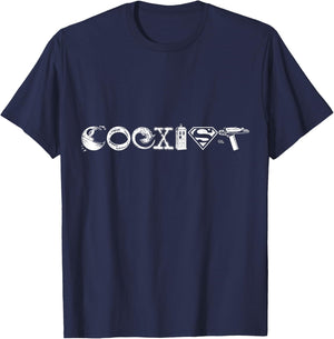 Captain RibMan : Nerd / Geek COEXIST T-Shirt - T-Shirt | Navy