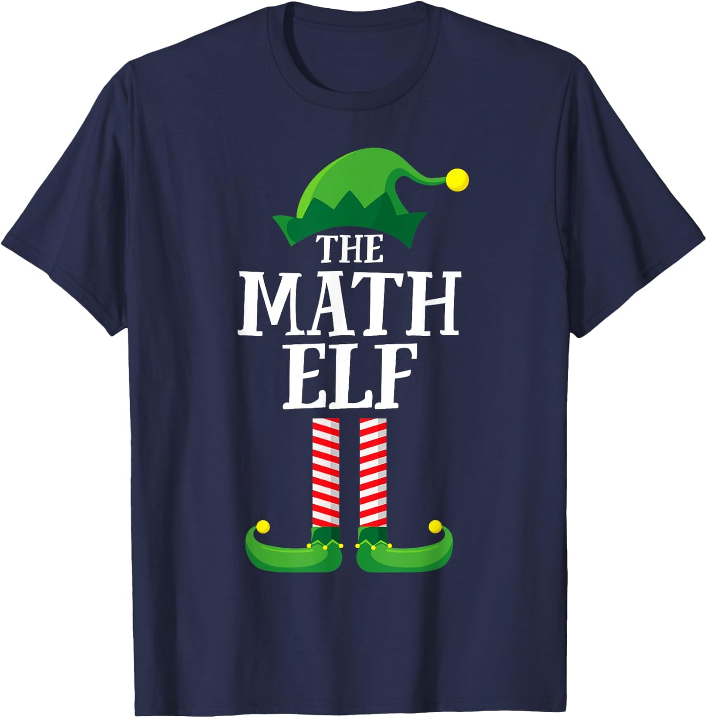 Math Elf Matching Family Group Christmas Party Pyjamas T-Shirt - T-Shirt | Navy