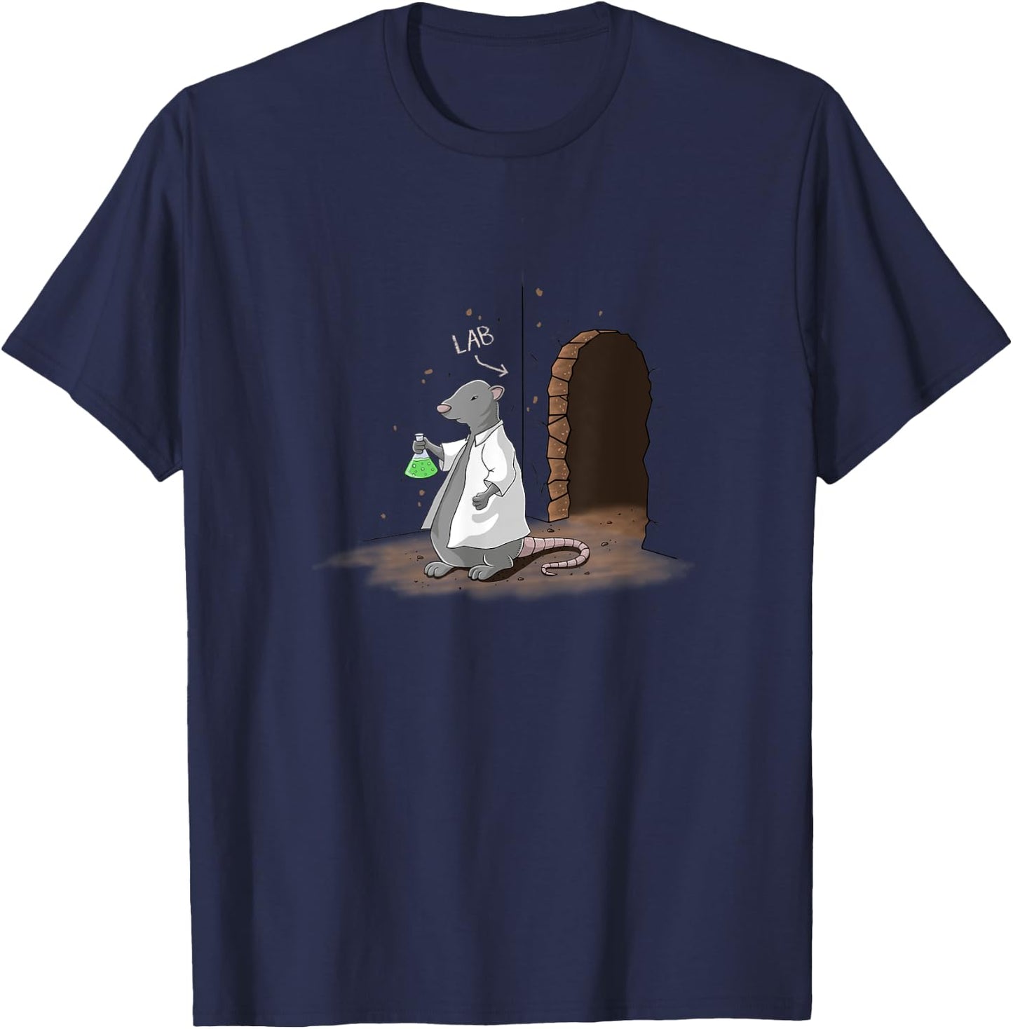 Lab Rat Science Novelty Graphic T-Shirt - T-Shirt | Navy