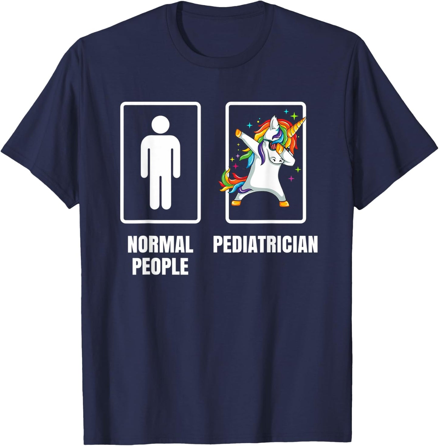 Dabbing Unicorn Pediatrician Child Specialist Doctor Gift T-Shirt - T-Shirt | Navy