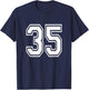 Number 35 Birthday Varsity Sports Team Jersey T-Shirt - T-Shirt | Navy