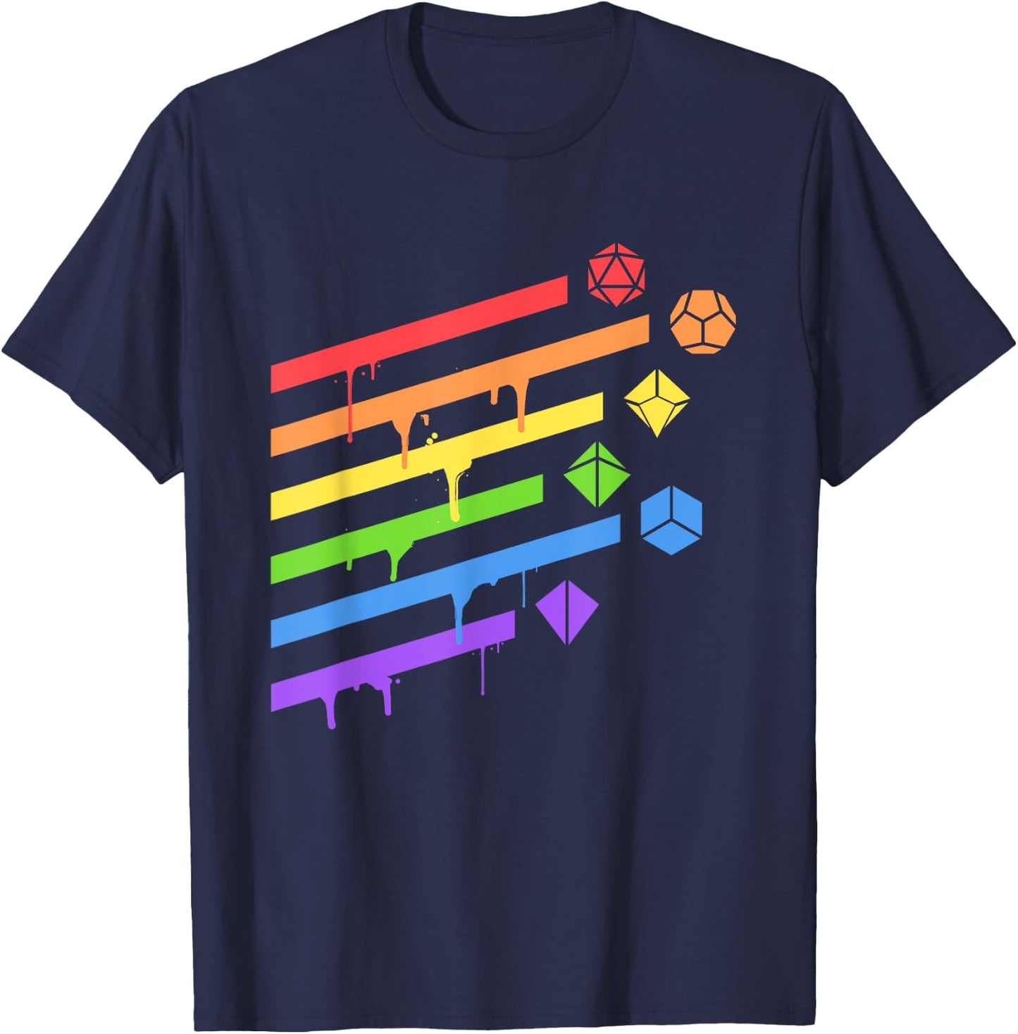 Minimalist Polyhedral Dice Set Colors D20 Collector T-Shirt - T-Shirt | Navy
