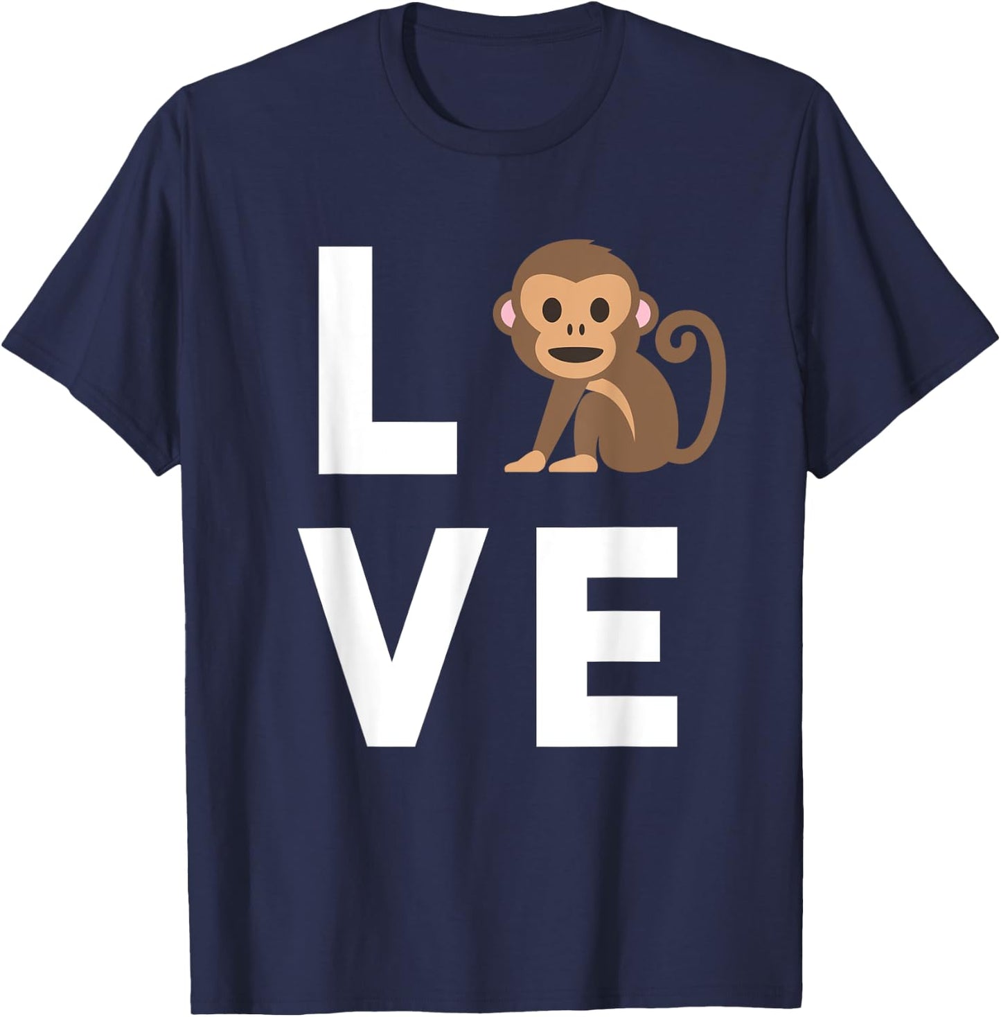 I Love Monkeys Funny Monkey Lover Kids Cute Monkey T-Shirt - T-Shirt | Navy
