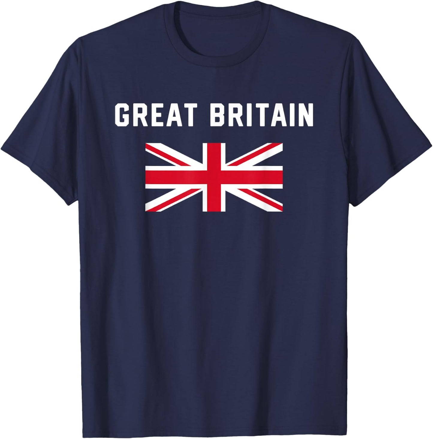I Love Great Britain Minimalist UK Flag T-Shirt - T-Shirt | Navy