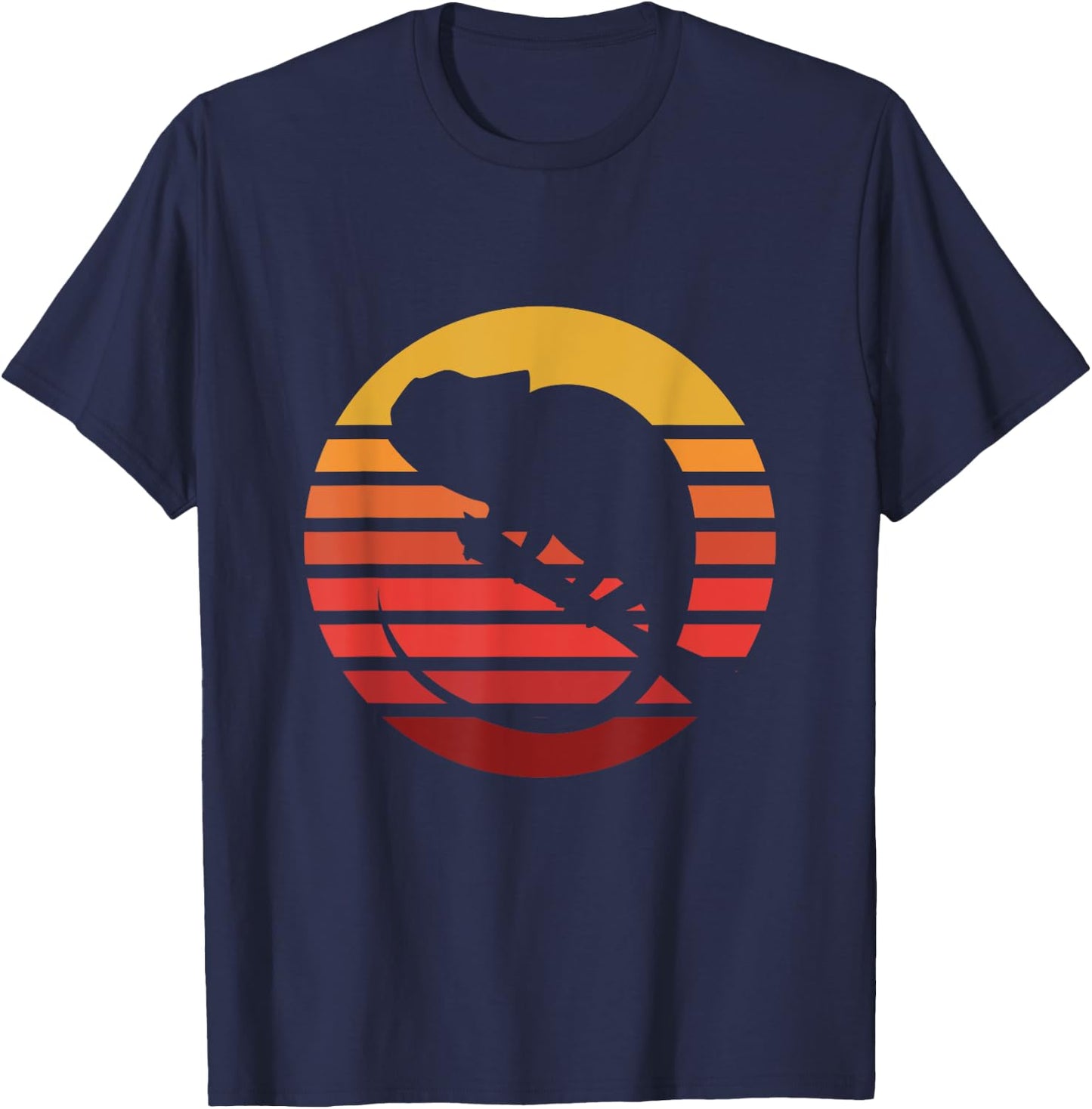 Vintage Chameleon Retro Eighties Old World Lizard Shirt Gift T-Shirt - T-Shirt | Navy
